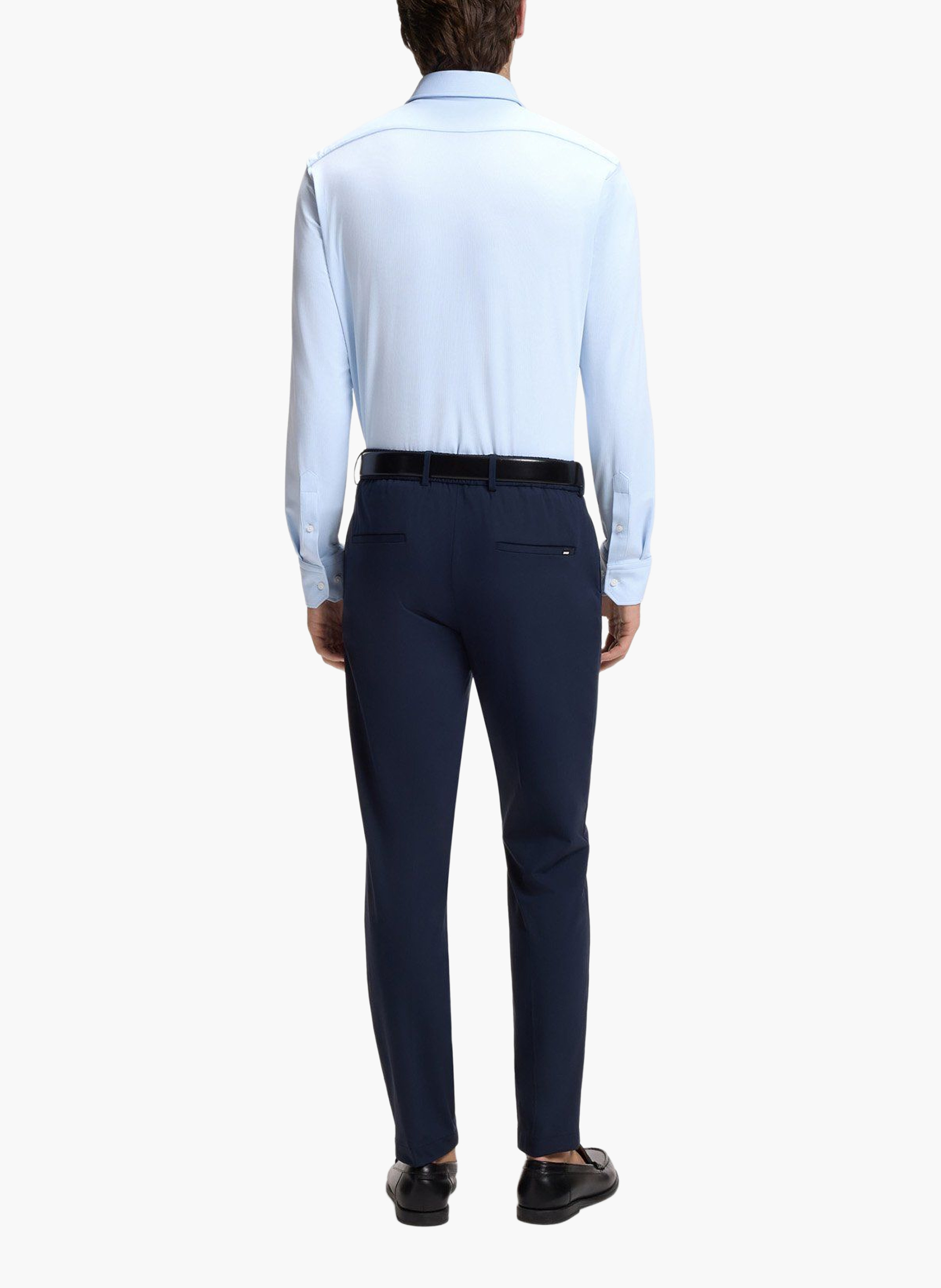 Chemise droite boutonnée unie BOSS Bleu