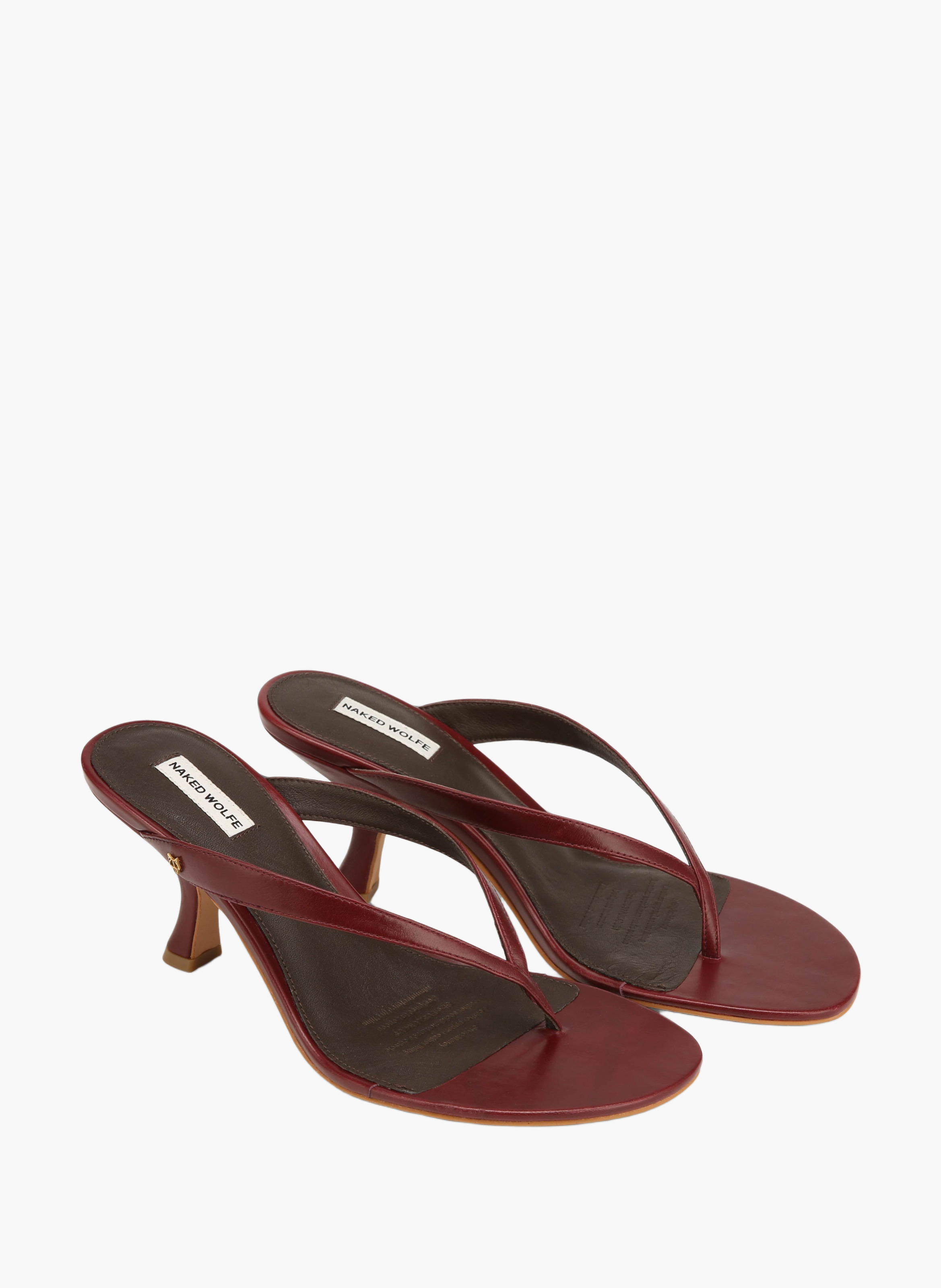 Mandy Absatzschuhe aus gewachstem Leder NAKED WOLFE Rot