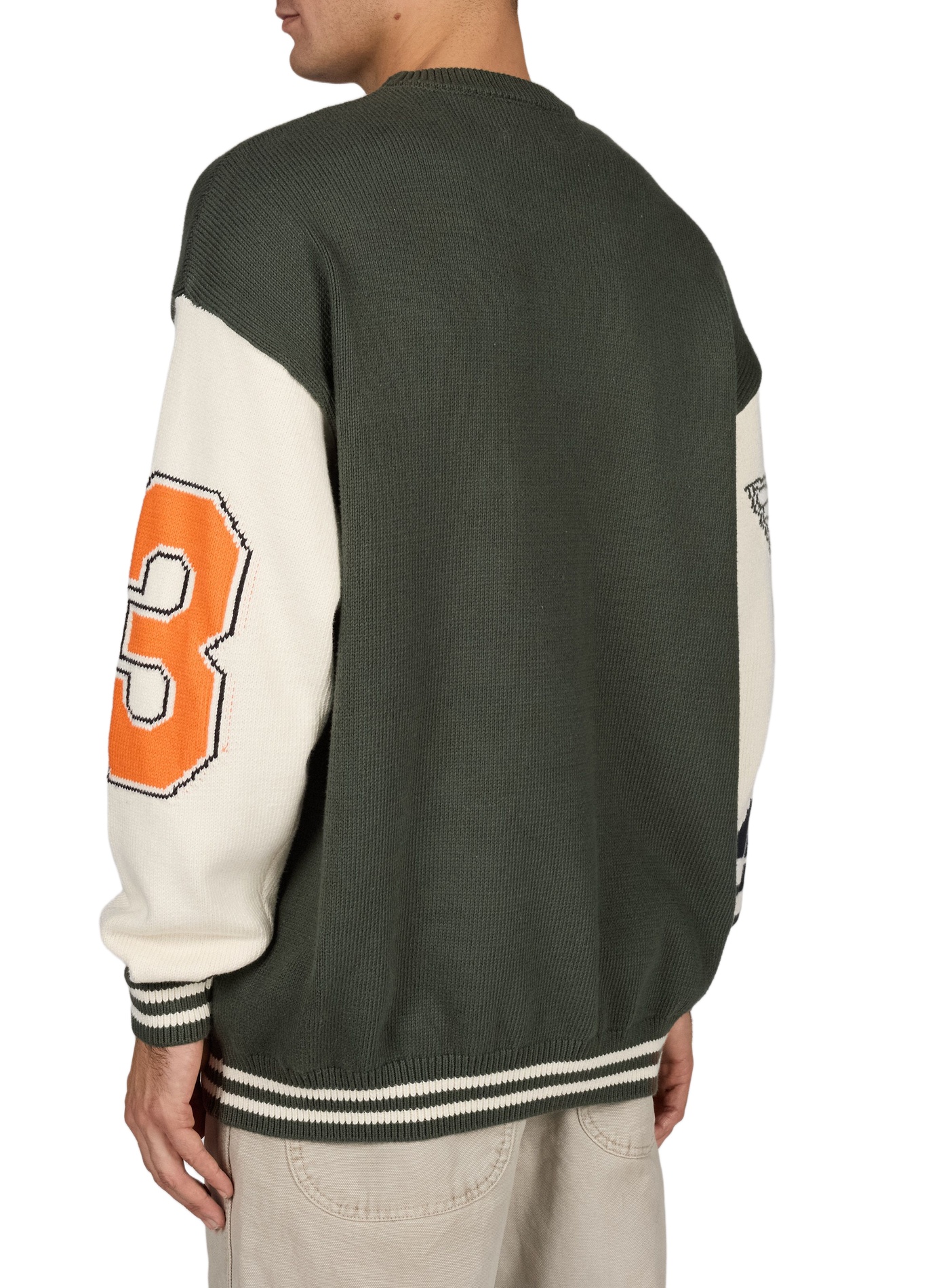 BROOKE relaxed-fit cotton jacquard crew-neck sweater GERTRUDE Green