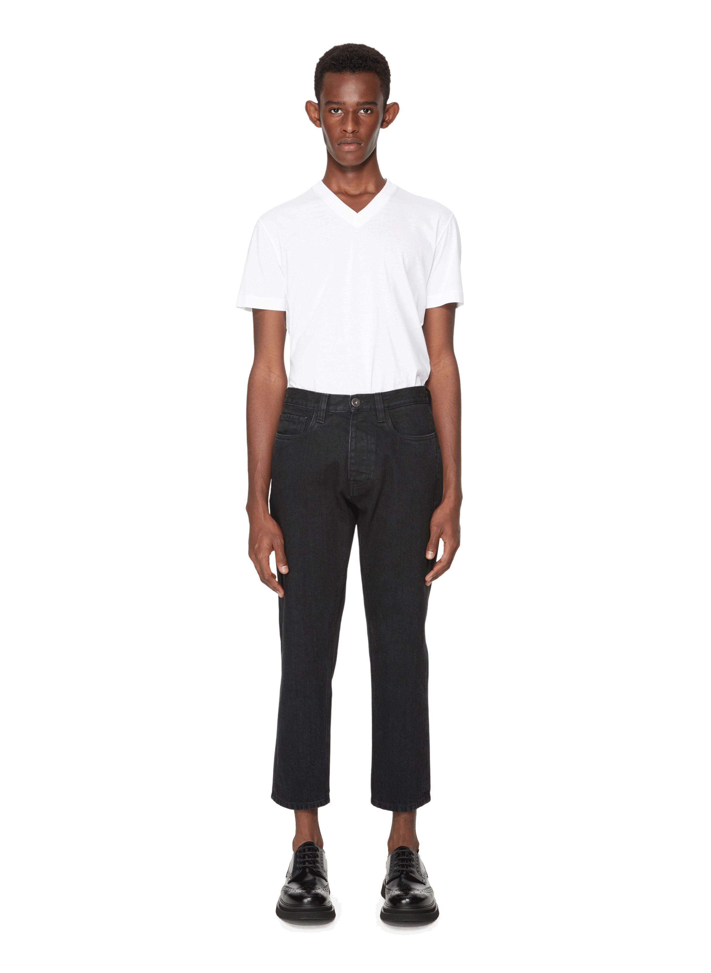 Straight-cut cotton jeans PRADA Black