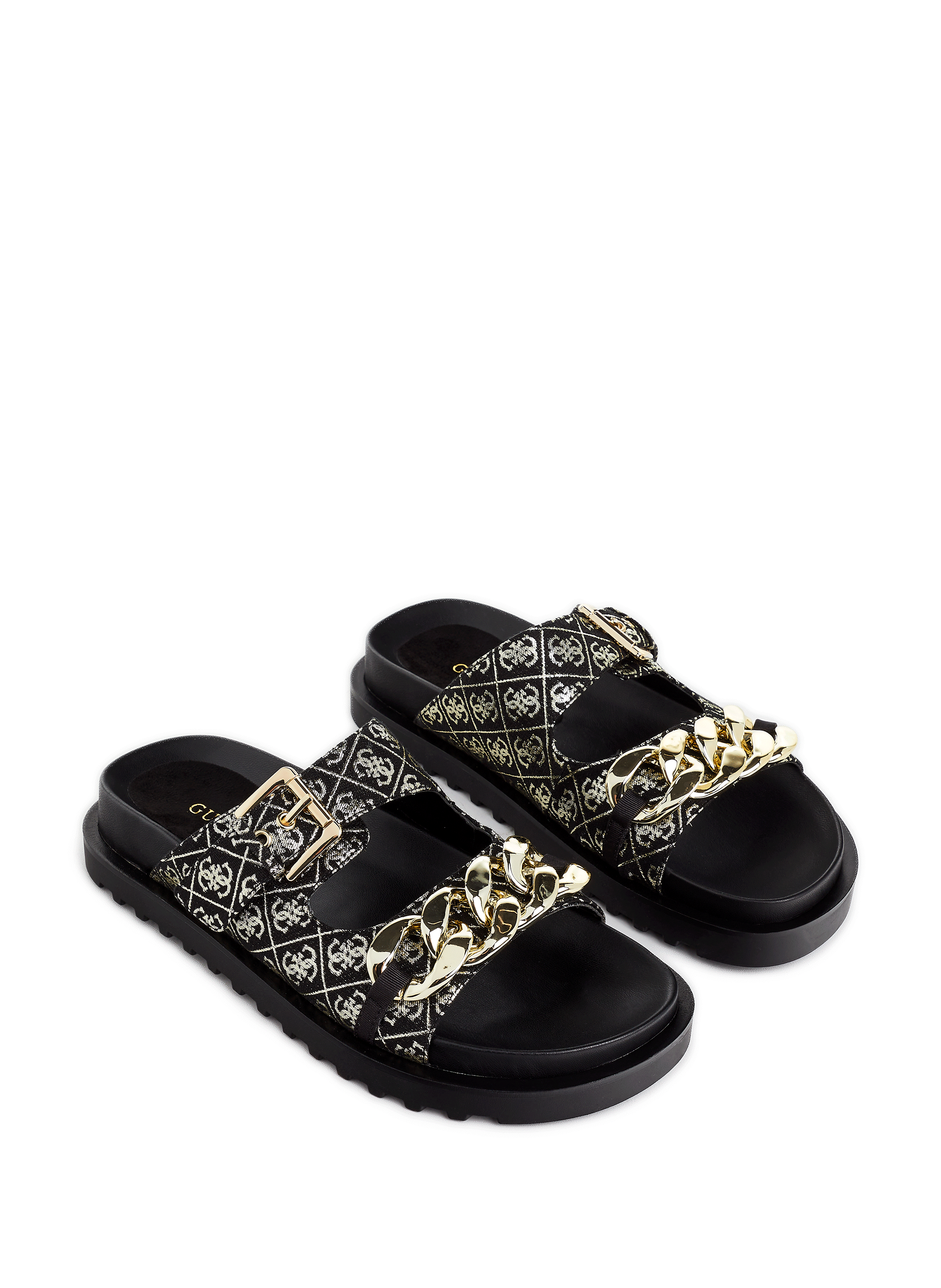 guess rose gold flip flops