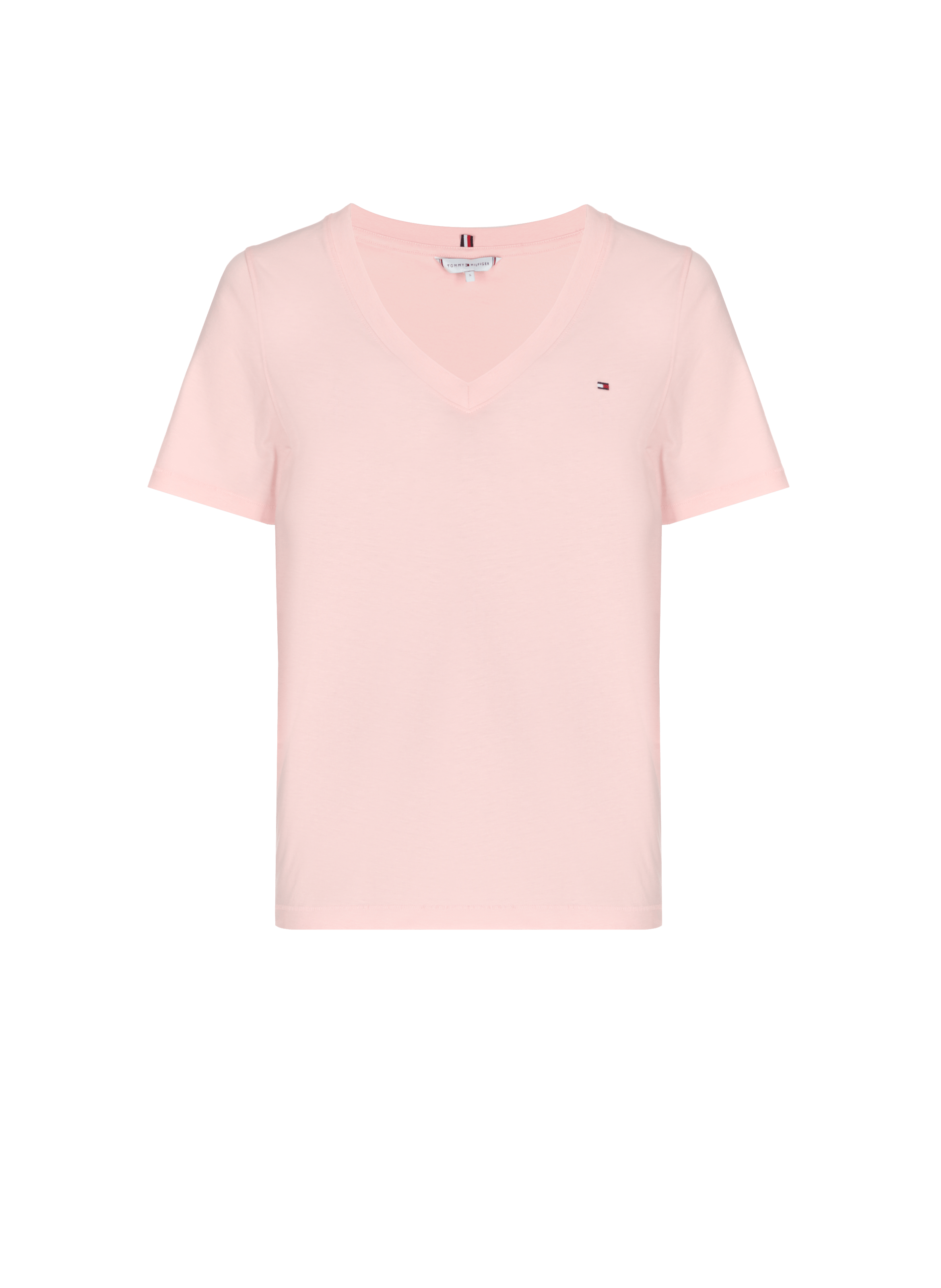 T-shirt col v TOMMY HILFIGER Rose