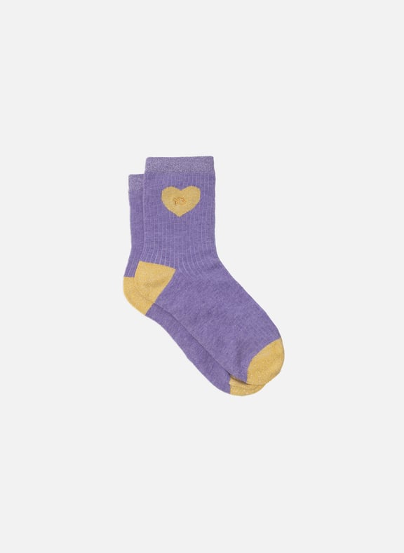 Chaussettes en coton peigné coeur Violet by BILLYBELT BILLYBELT Chaussettes en coton peigné coeur Violet