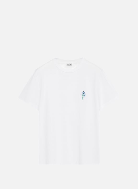 Embroidered cotton blend T-shirt White by LOEWE LOEWE Embroidered cotton blend T-shirt White