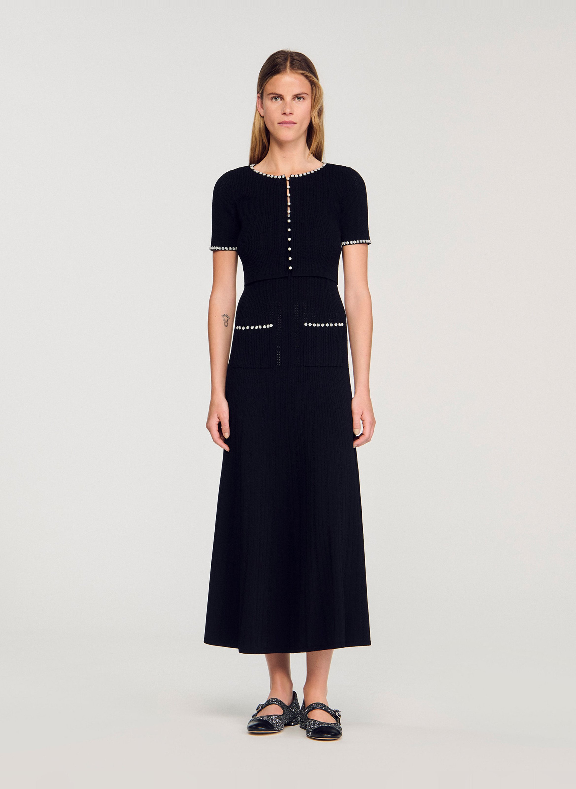 Gilet col rond SANDRO Noir