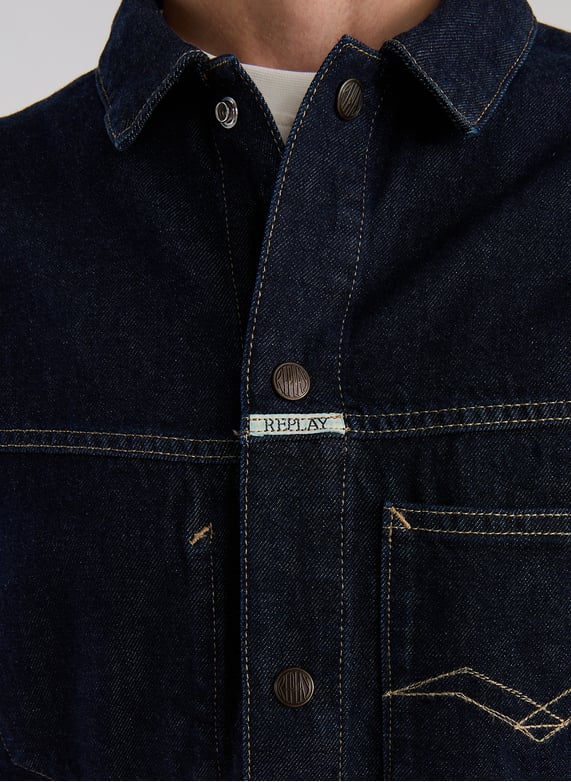 Straight cotton denim jacket | Blue by REPLAY Straight cotton denim jacket Blue