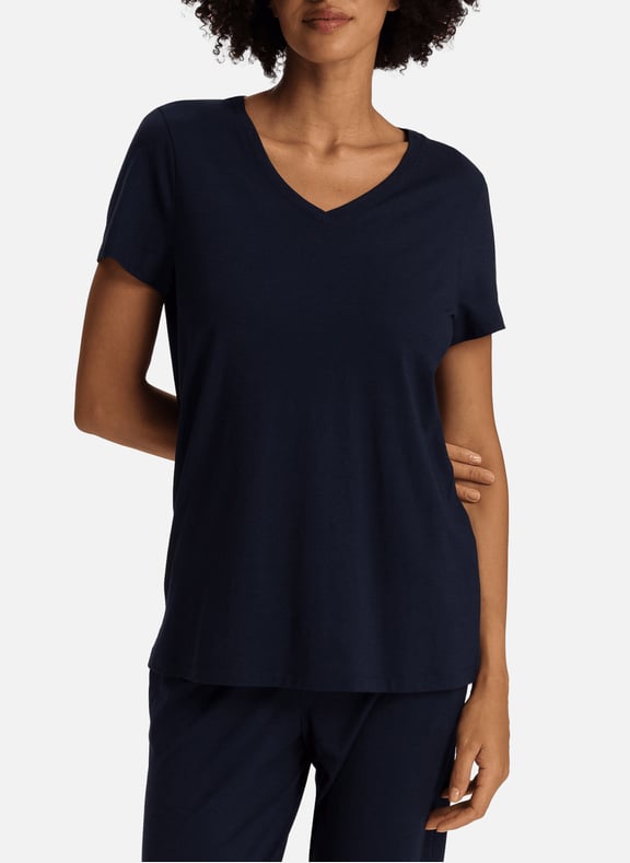 Casual V-neck T-shirt Blue by HANRO HANRO Casual V-neck T-shirt Blue