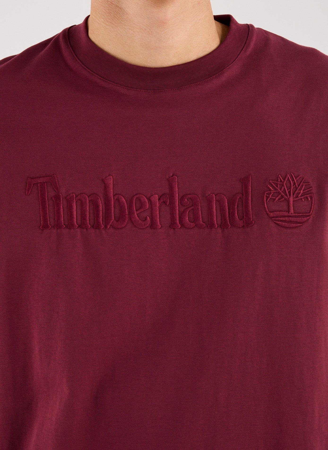 Straight embroidered cotton t-shirt TIMBERLAND Red