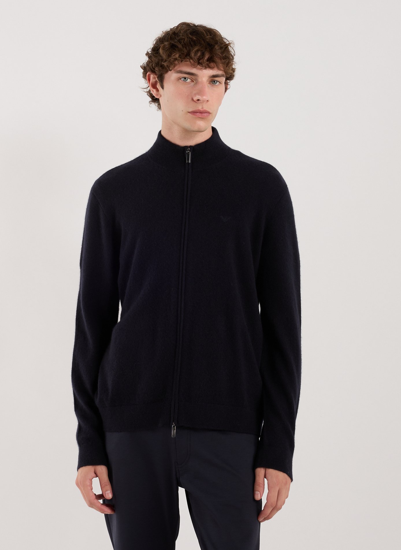 EMPORIO ARMANI Cashmere round-neck vest Blue