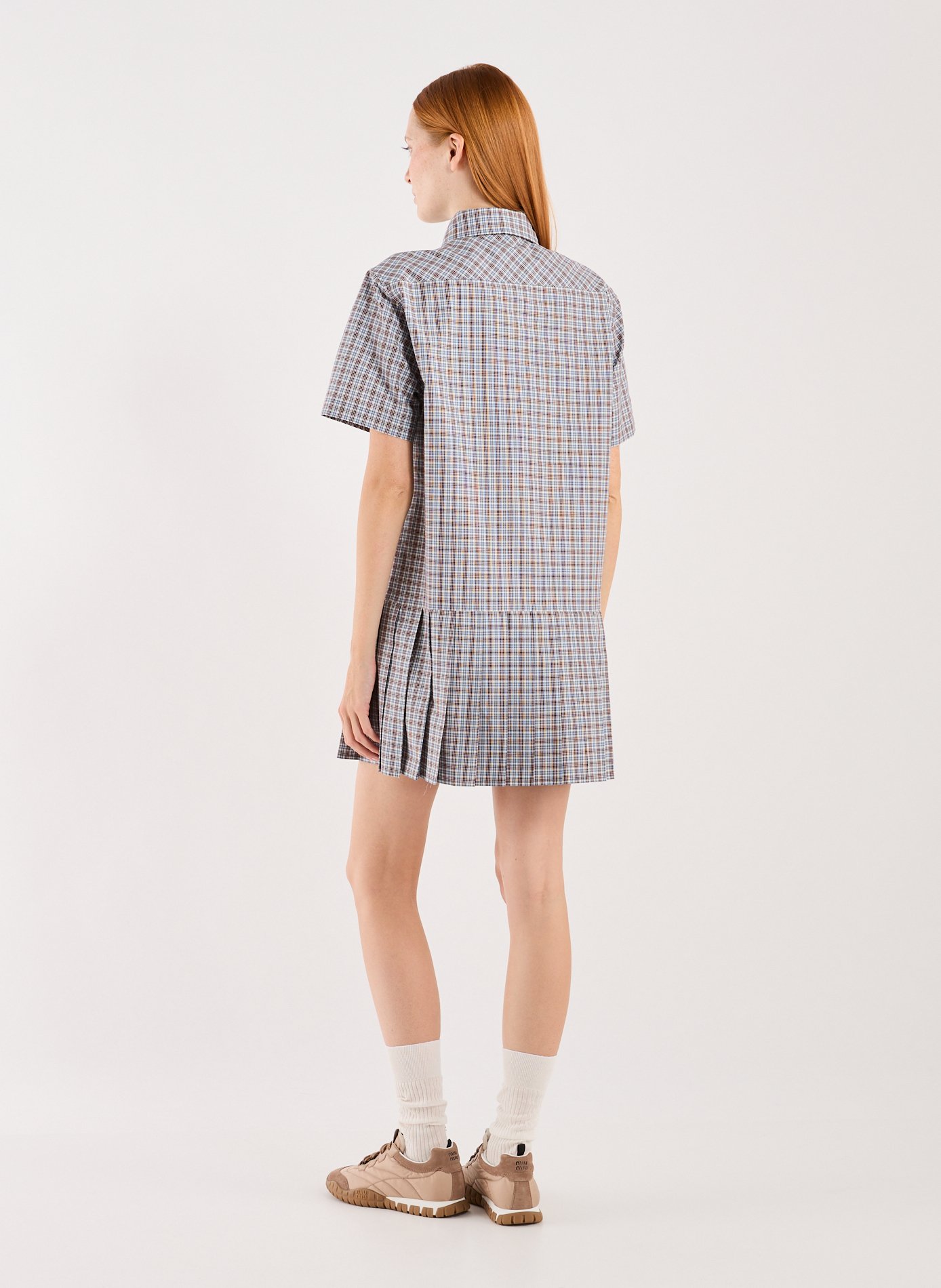 Robe à carreaux en coton MIU MIU Multicolore