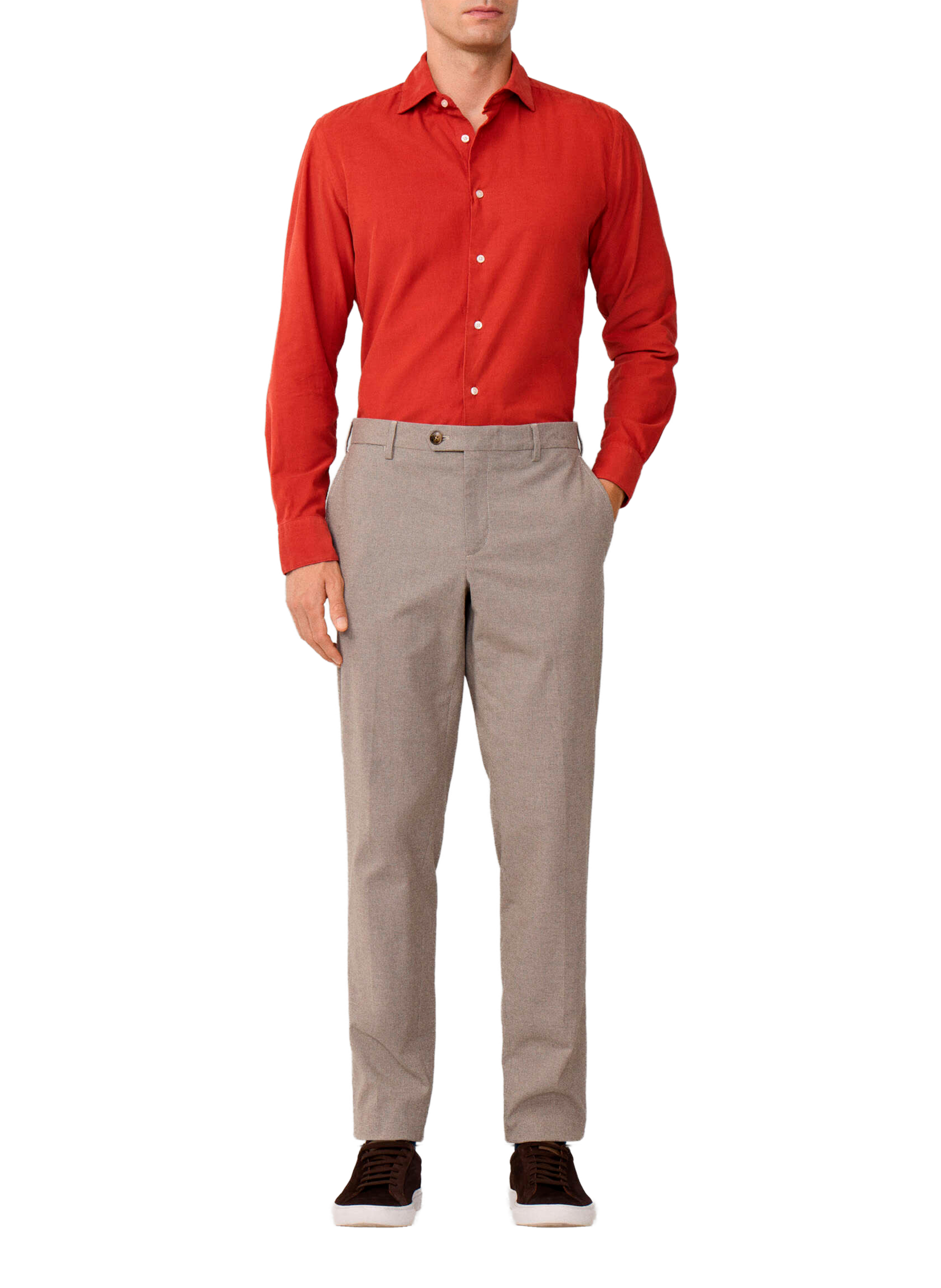 Chemise en coton FACONNABLE Marron