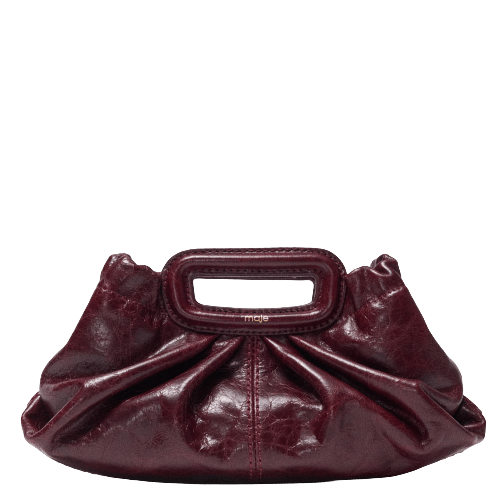 Pochette en cuir craquelé Rouge MAJE