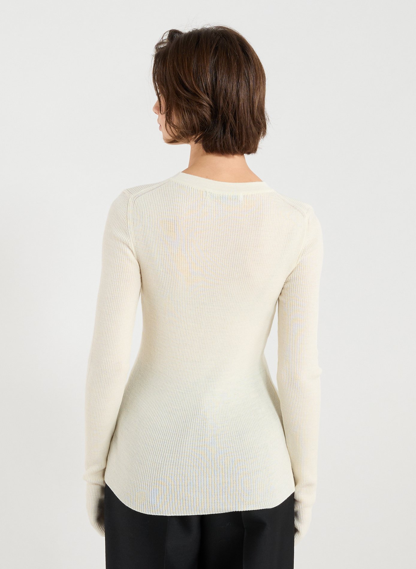 Pull manches extra-longues en laine mélangée SANDBEIGE Beige