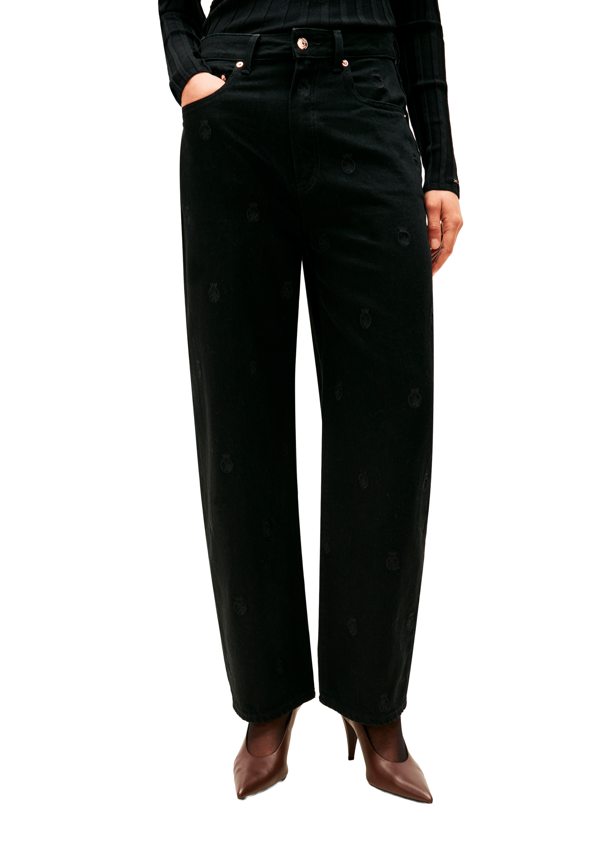 Jean ample barrel en coton TOMMY HILFIGER Noir