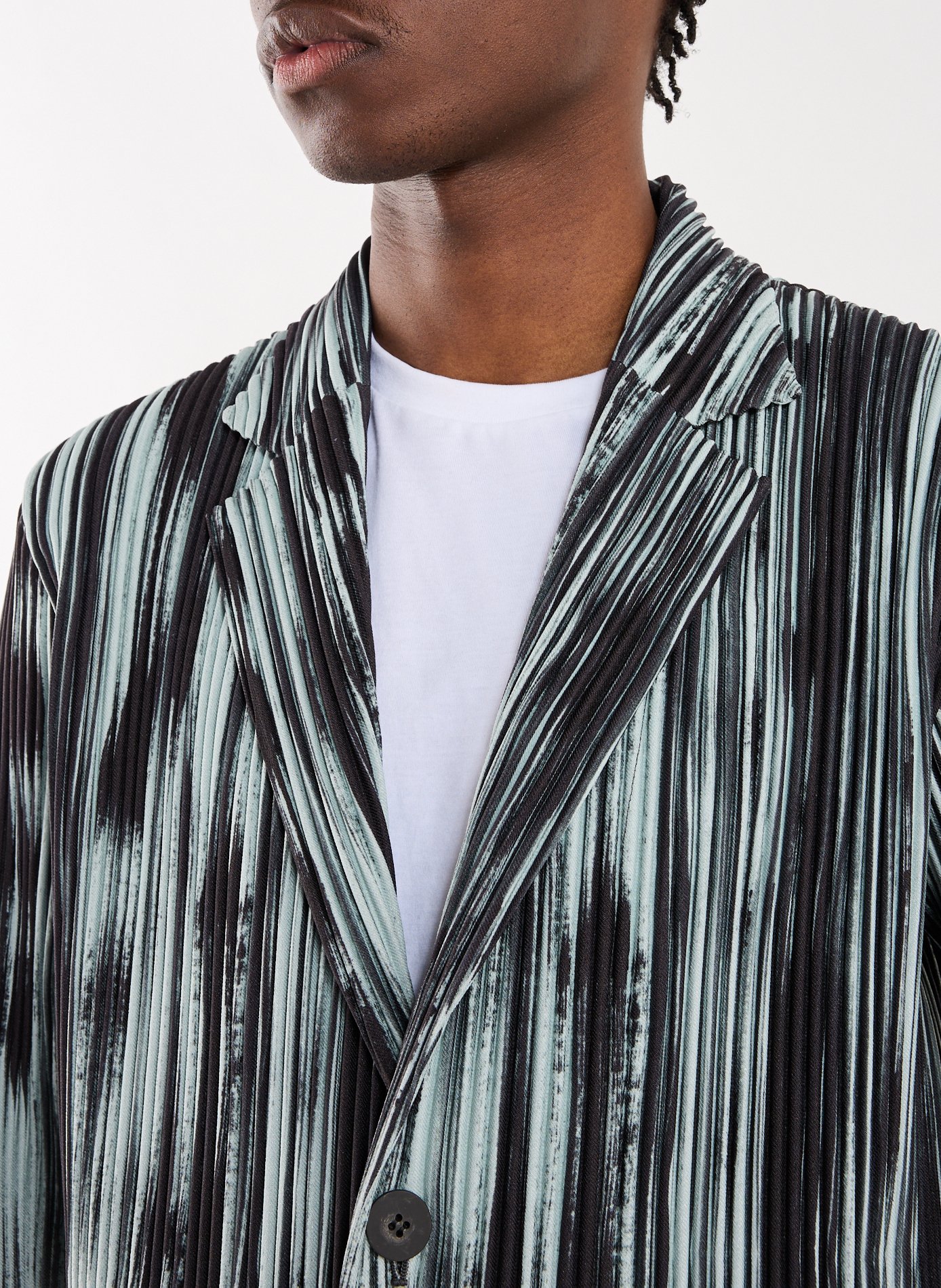 Striped Blazer HOMME PLISSE ISSEY MIYAKE Black