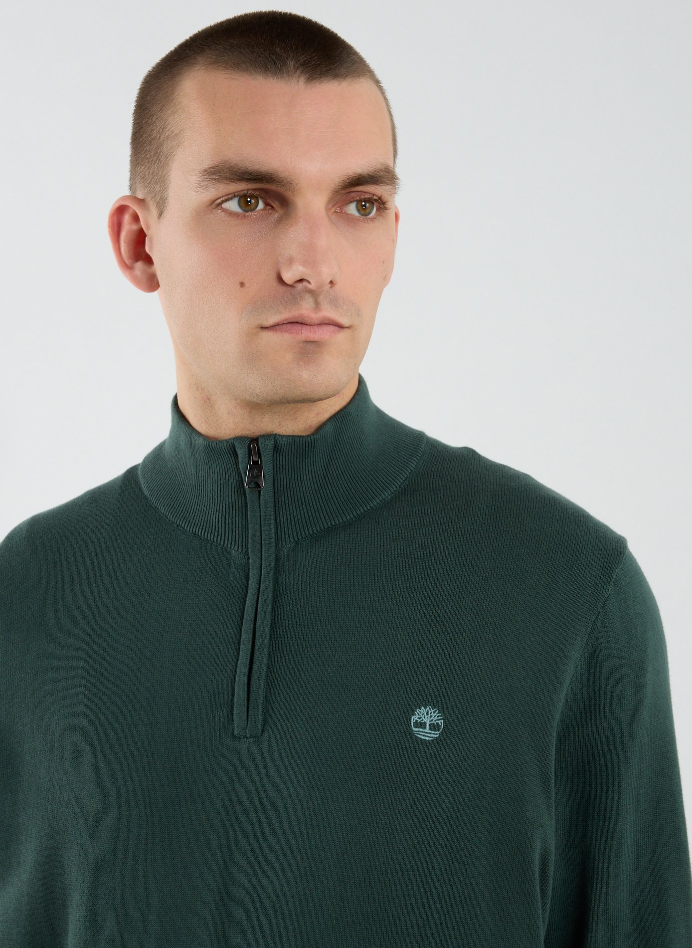 Cotton trucker collar sweater TIMBERLAND Green