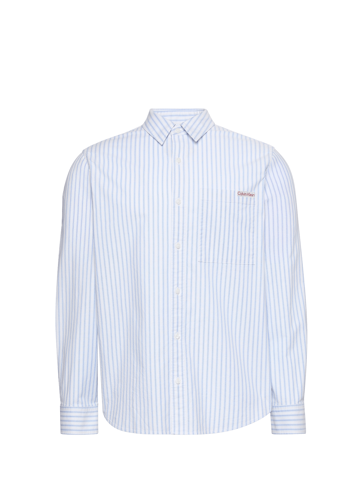 Chemise droite à rayures en coton CALVIN KLEIN Bleu