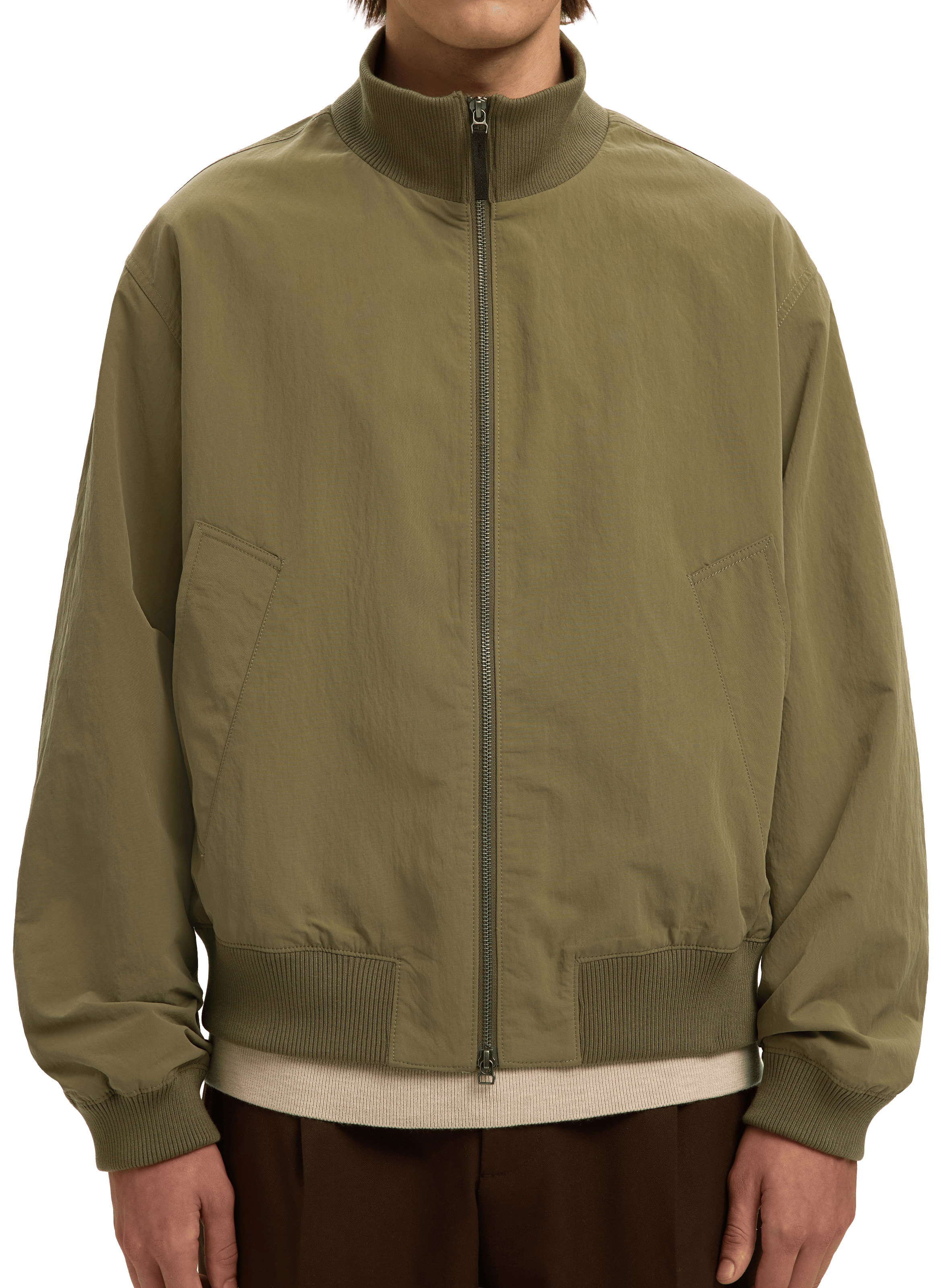 Solid high-neck jacket SELECTED Green
