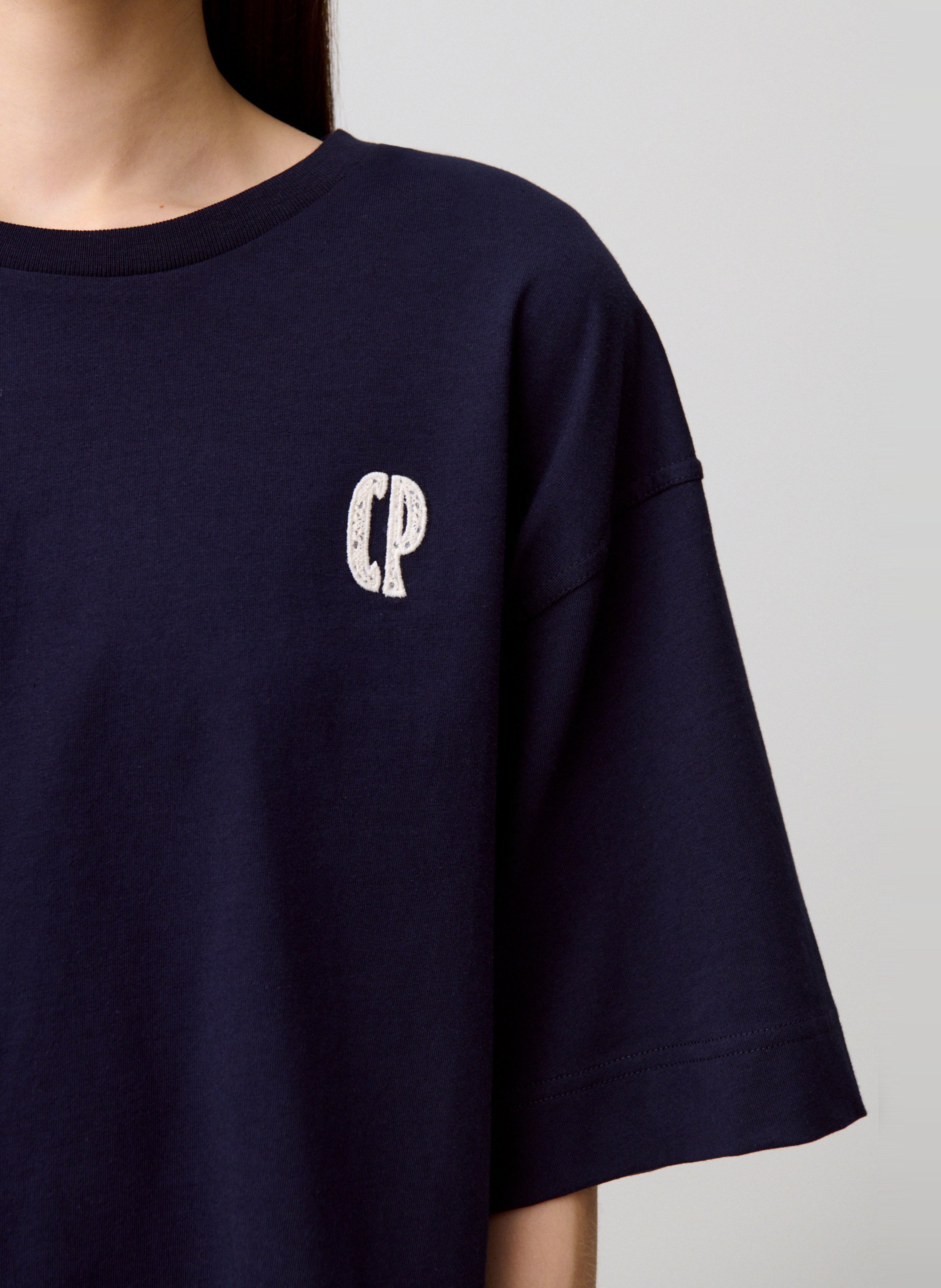 Tee-shirt col rond en coton CLAUDIE PIERLOT Bleu