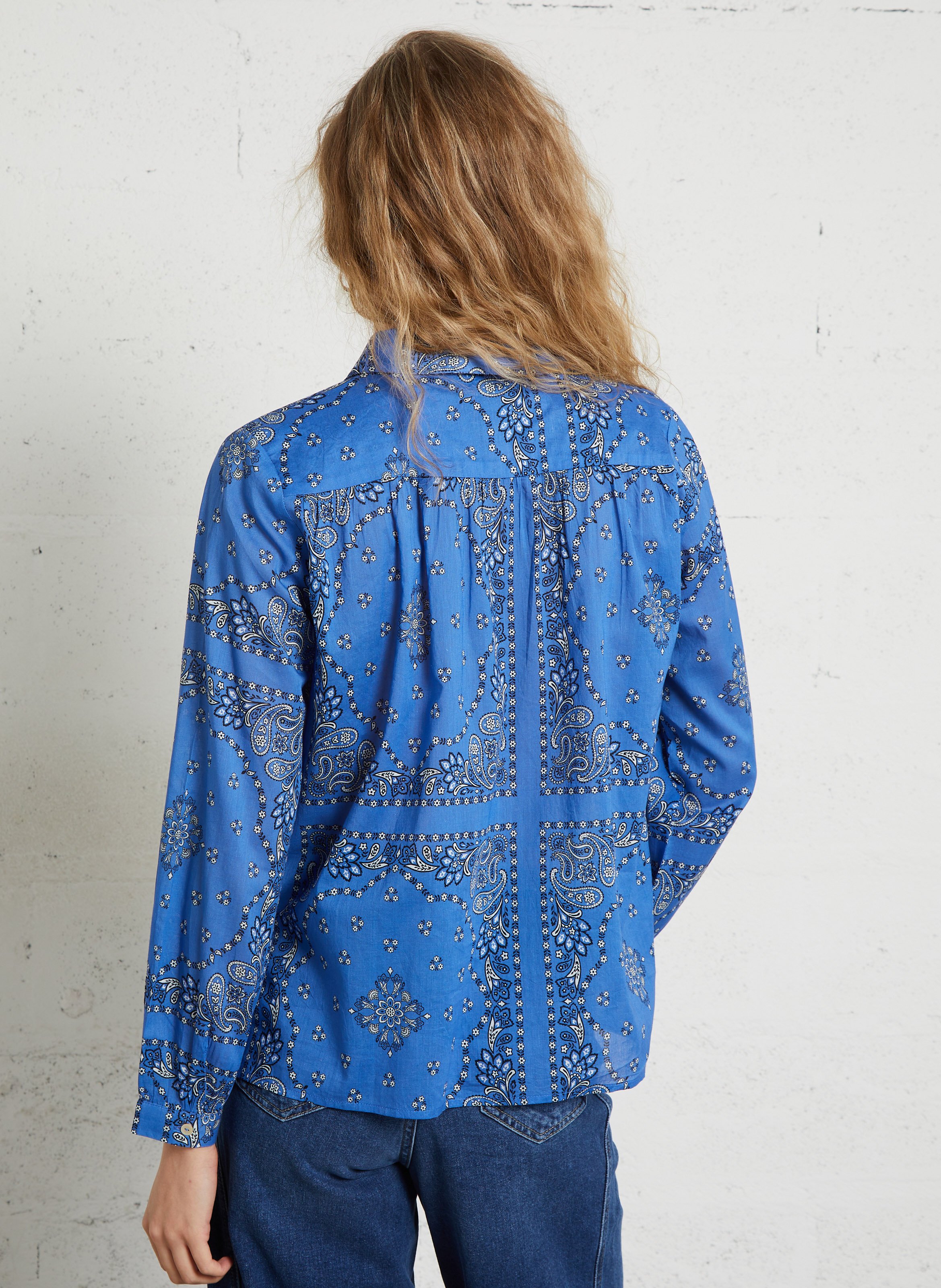 Chemise ample col classique imprimé cachemire en coton daurely MAISON 123 Violet