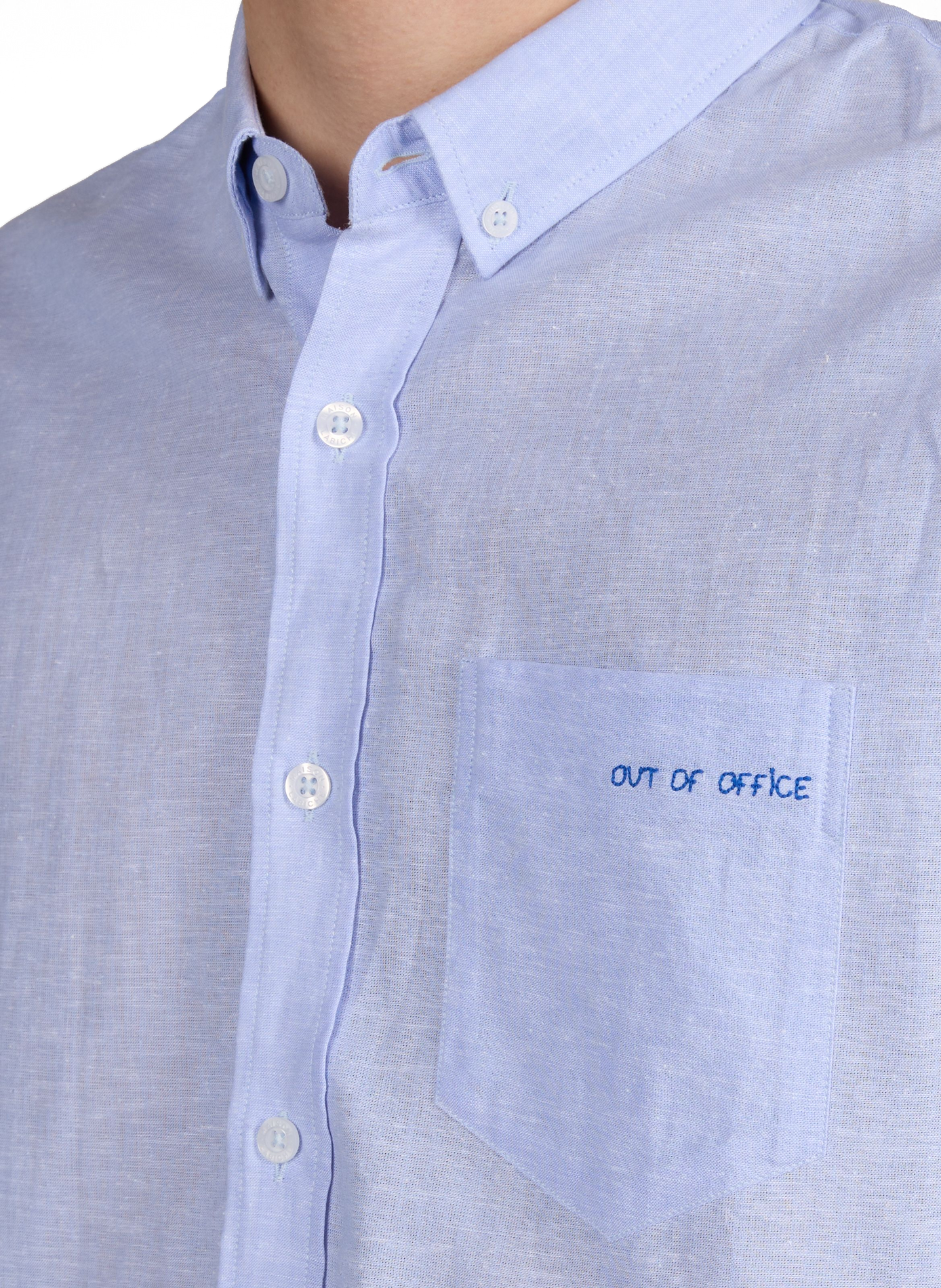 Chemise Carnot en lin et coton MAISON LABICHE Bleu