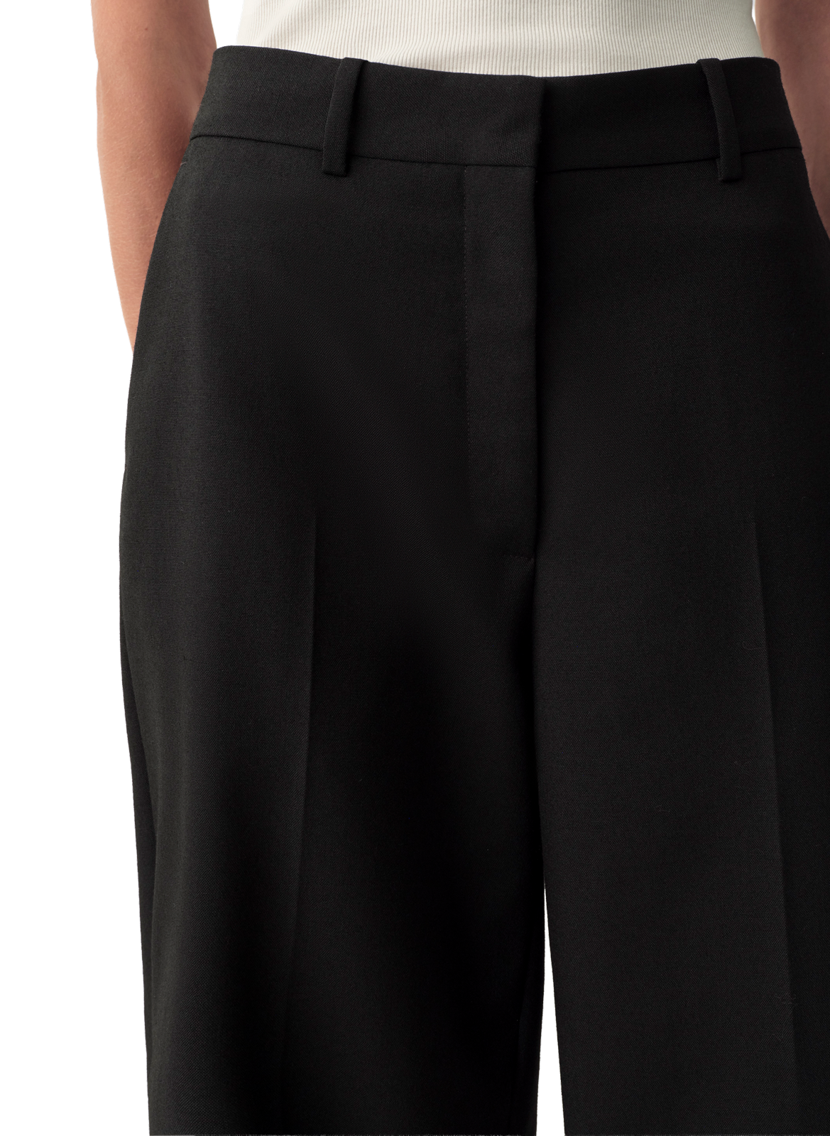 Pantalon large taille haute Calvin Klein Collection Noir