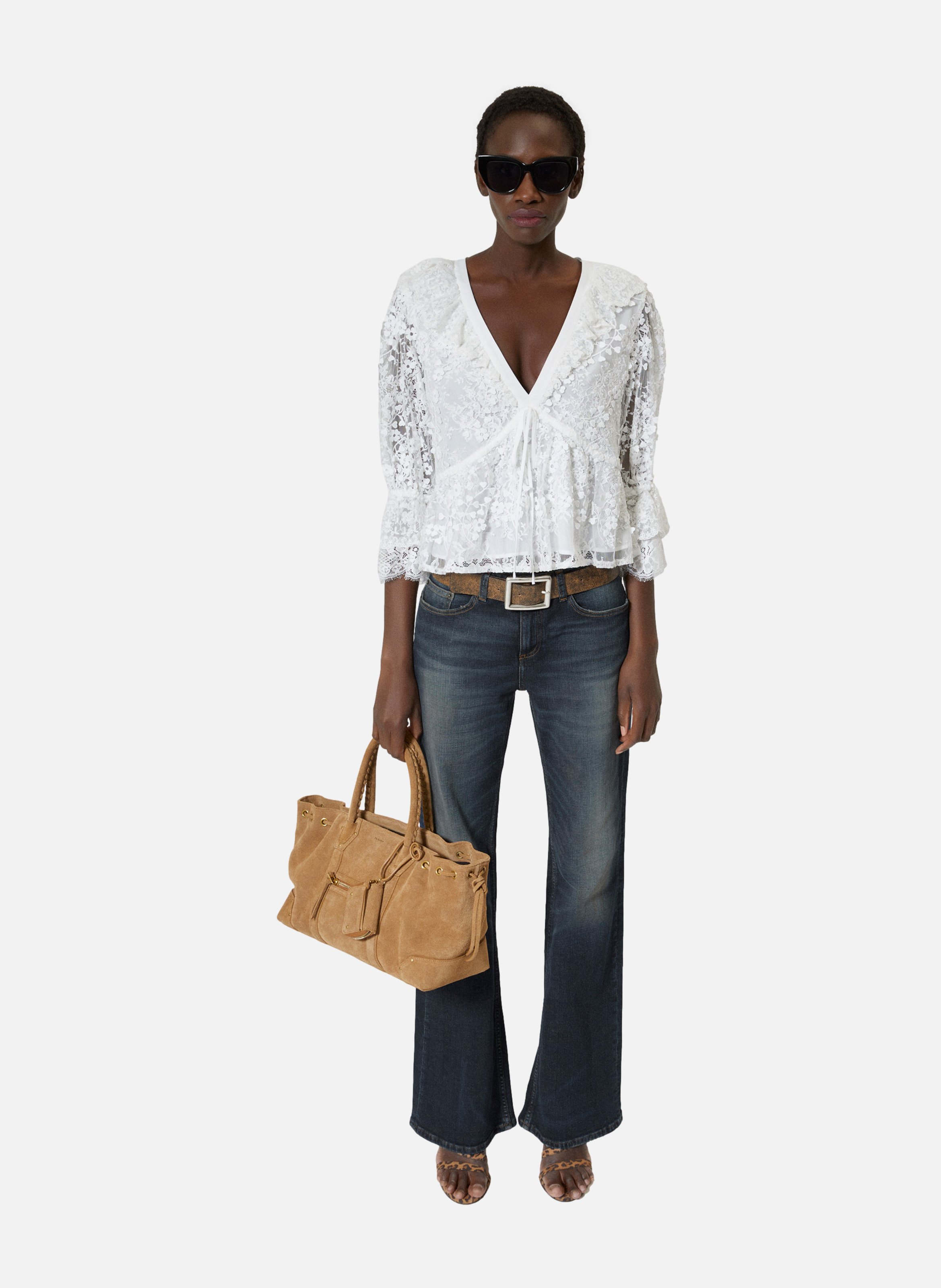 Top en dentelle THE KOOPLES Beige