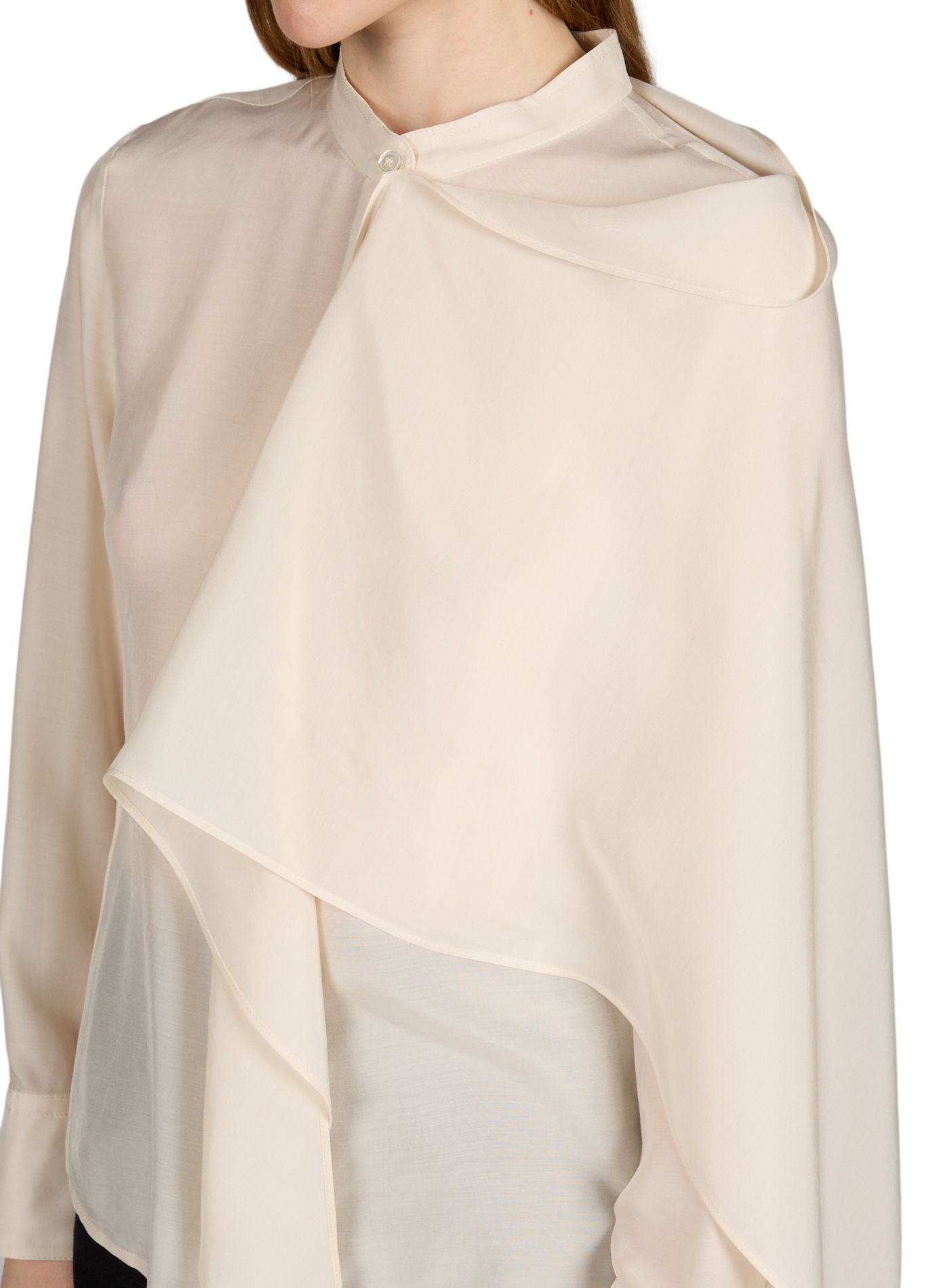 Blouse droite unie avec cape SANDBEIGE Beige