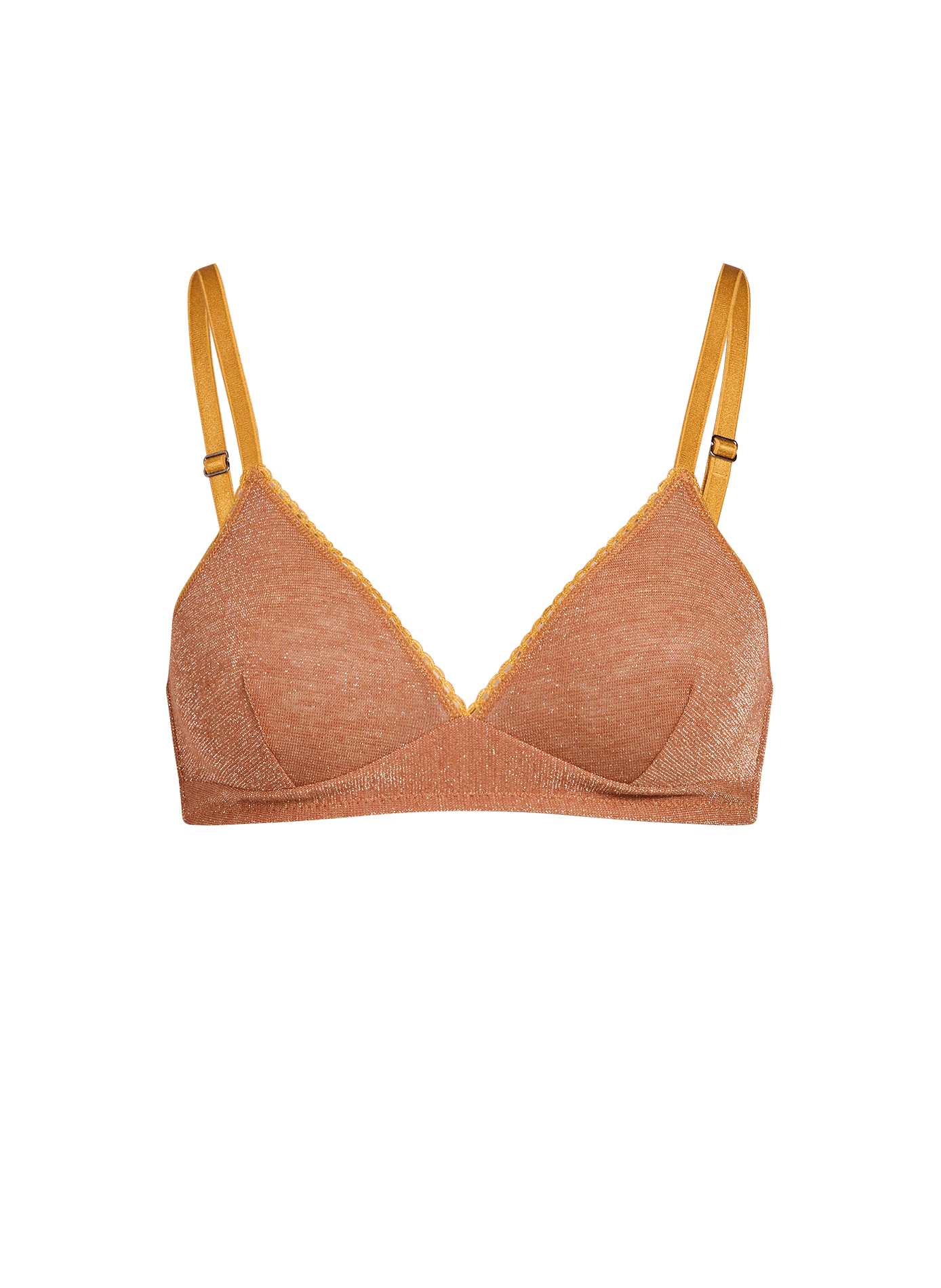 <p>Shiny triangle bra</p> MOMONI Brown