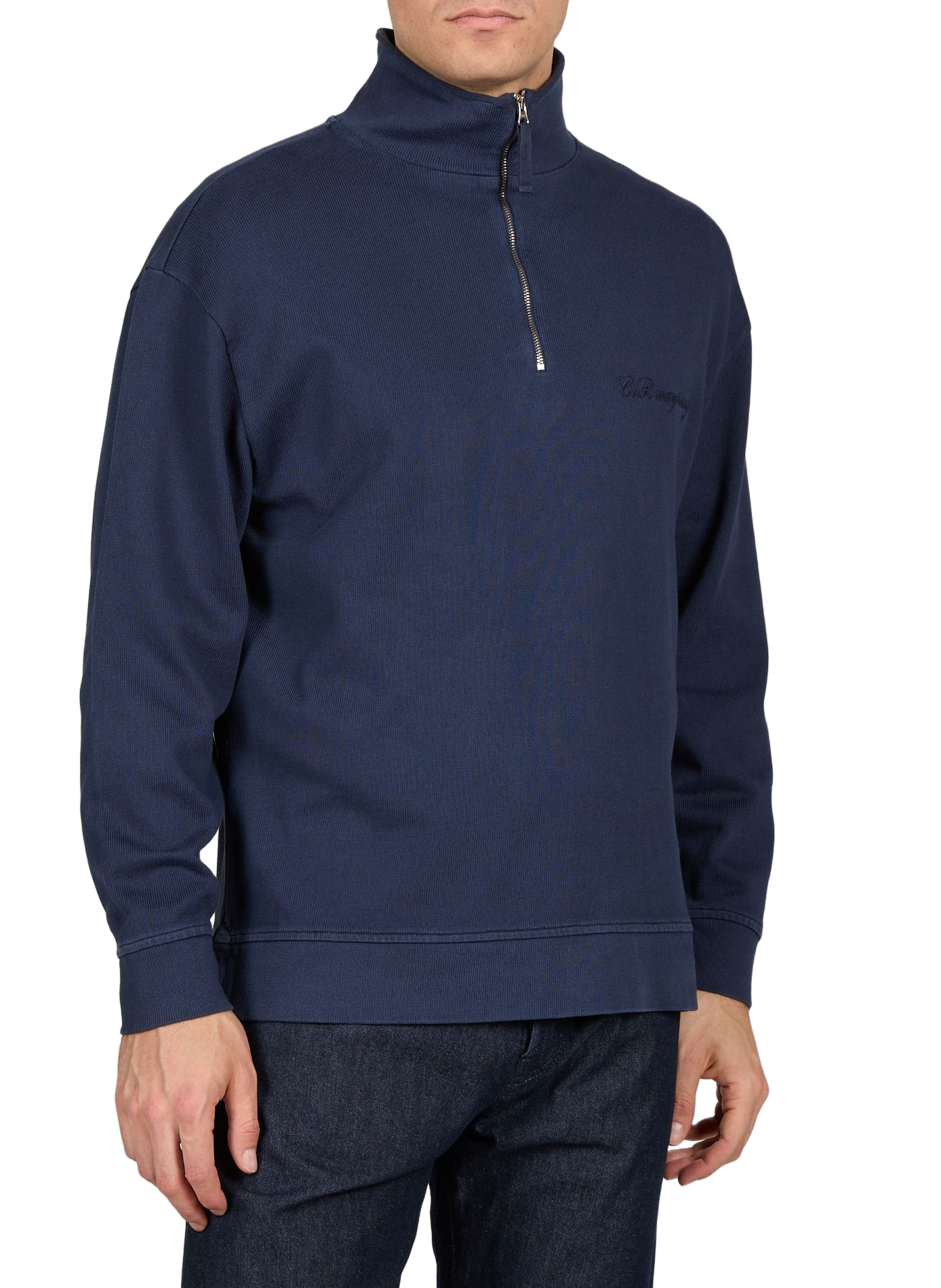 Cotton high-neck sweatshirt CP COMPANY Blue
