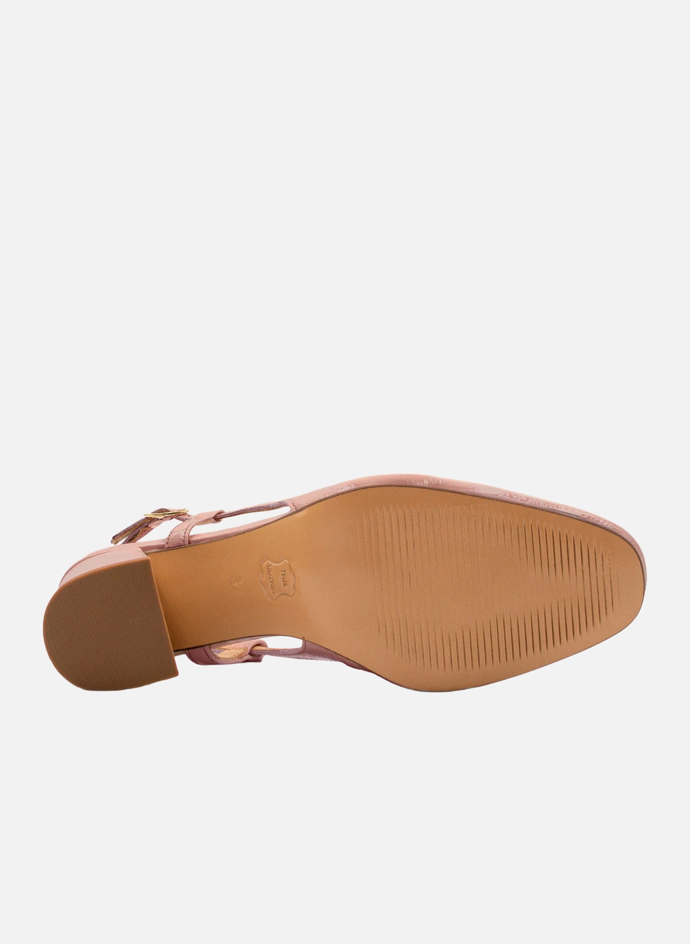 Escarpins slingback cuir vernis JULES & JENN Rose