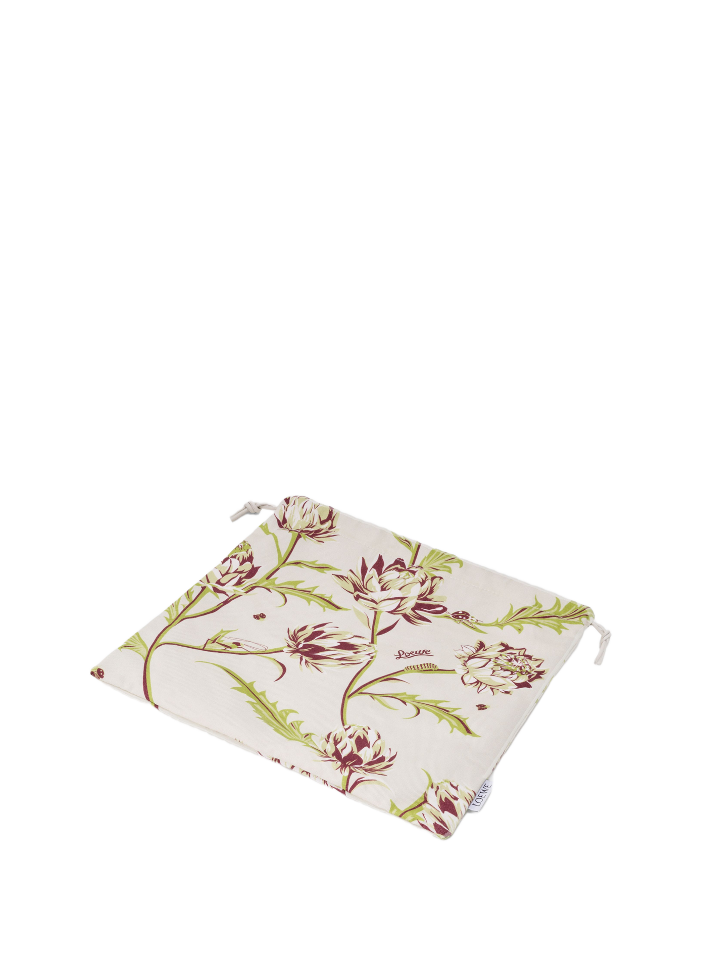 Piccola pochette Drawstring Artichoke in tela LOEWE Bianco