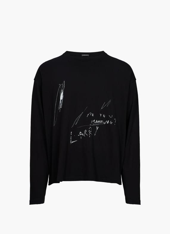 Emil relax long-Sleeve cotton t-Shirt. Black Ann demeulemeester Emil relax long-Sleeve cotton t-Shirt. Black Ann demeulemeester