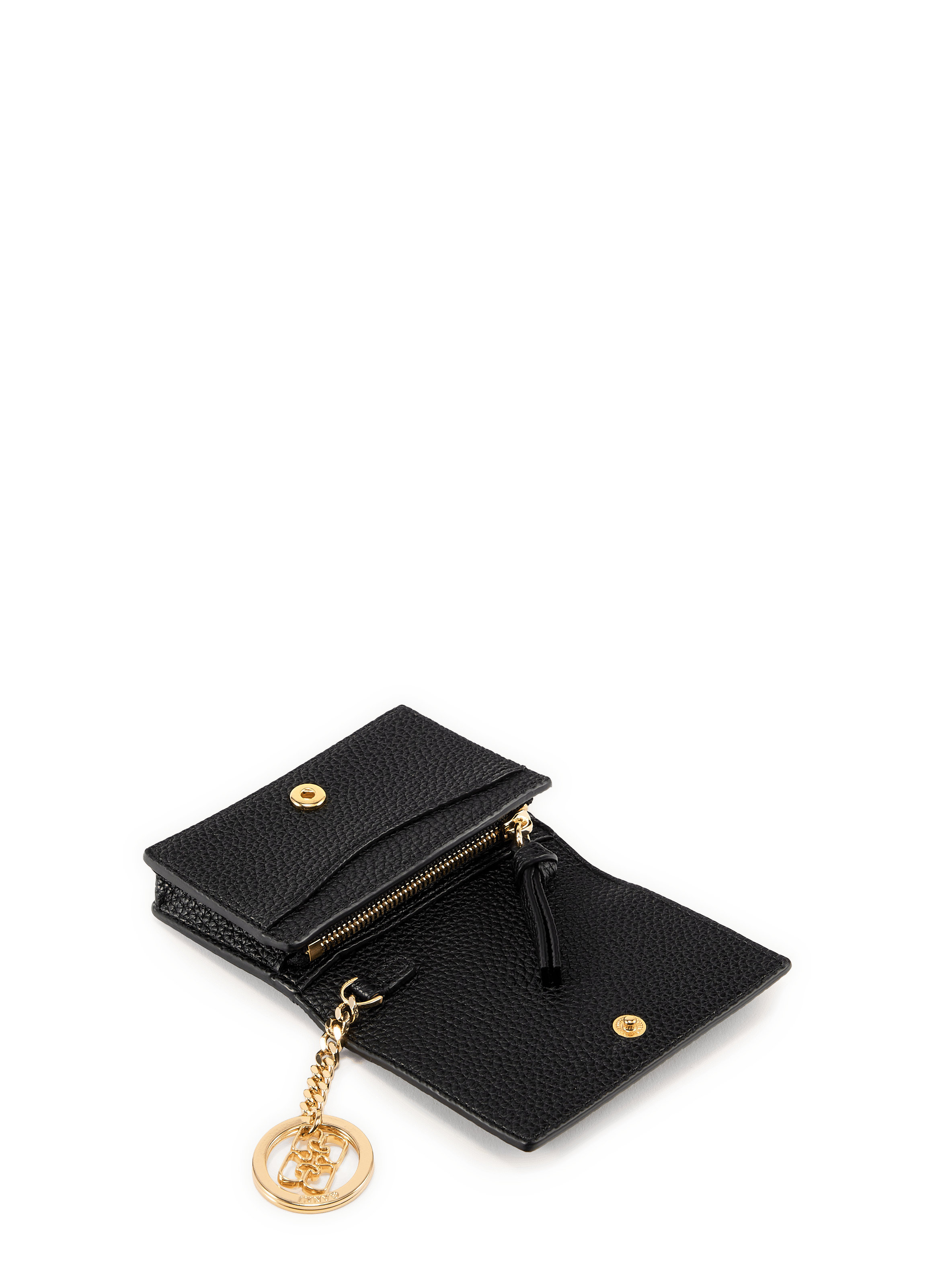 Crackled logo wallet GANNI Black
