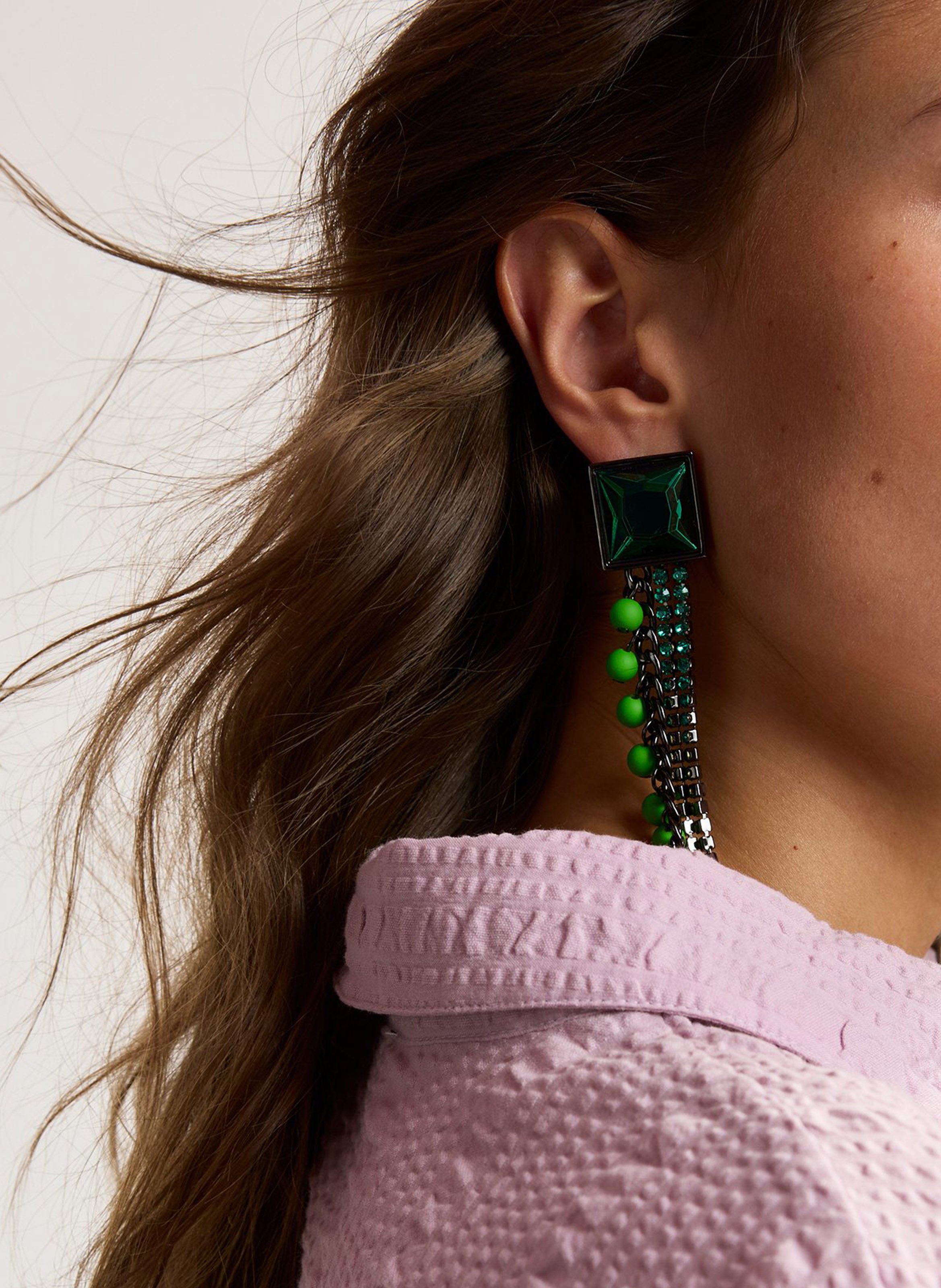 Boucles d'oreilles pendantes à strass jearry ESSENTIEL ANTWERP Vert