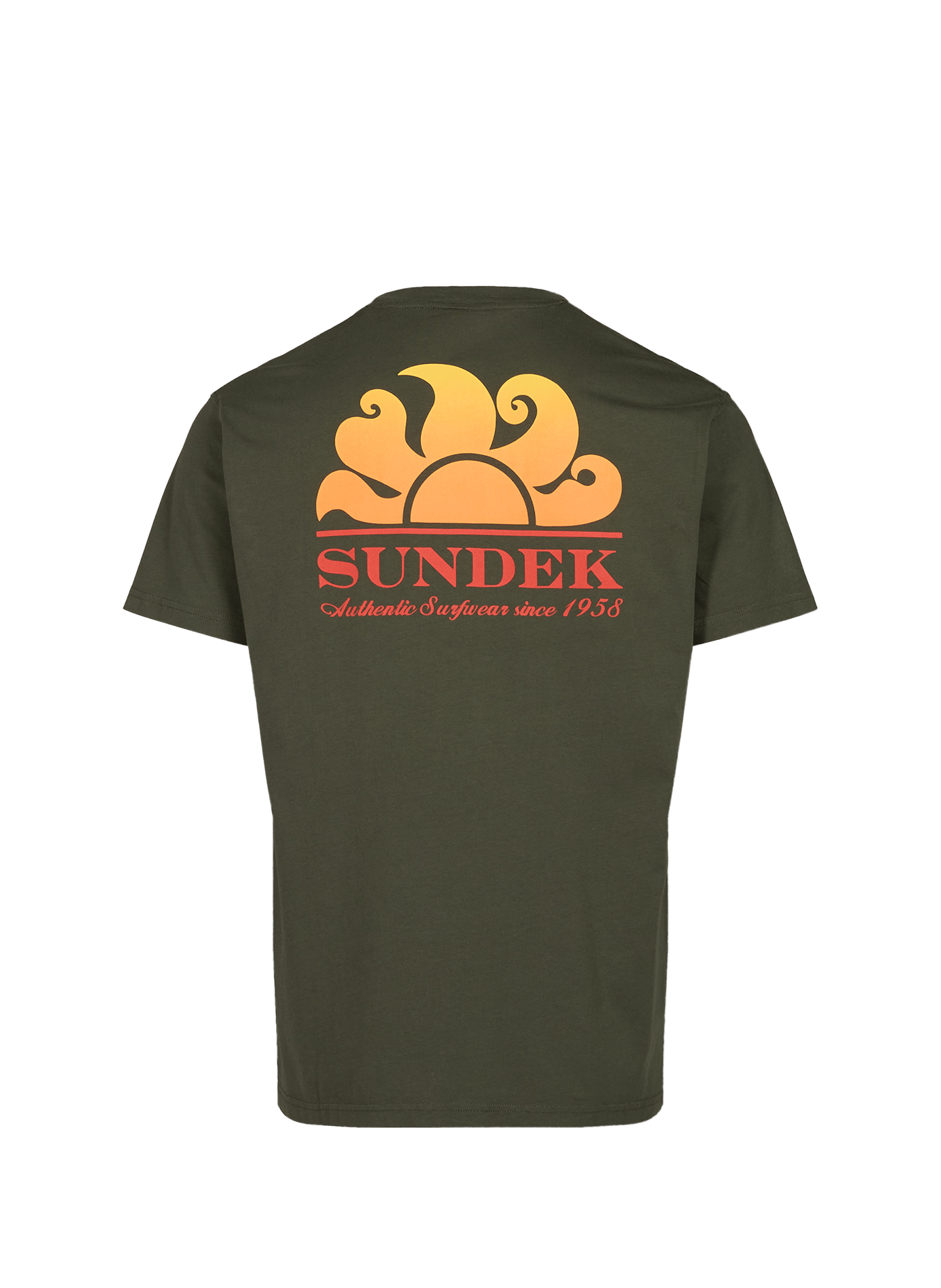 Round neck printed t-shirt SUNDEK Khaki