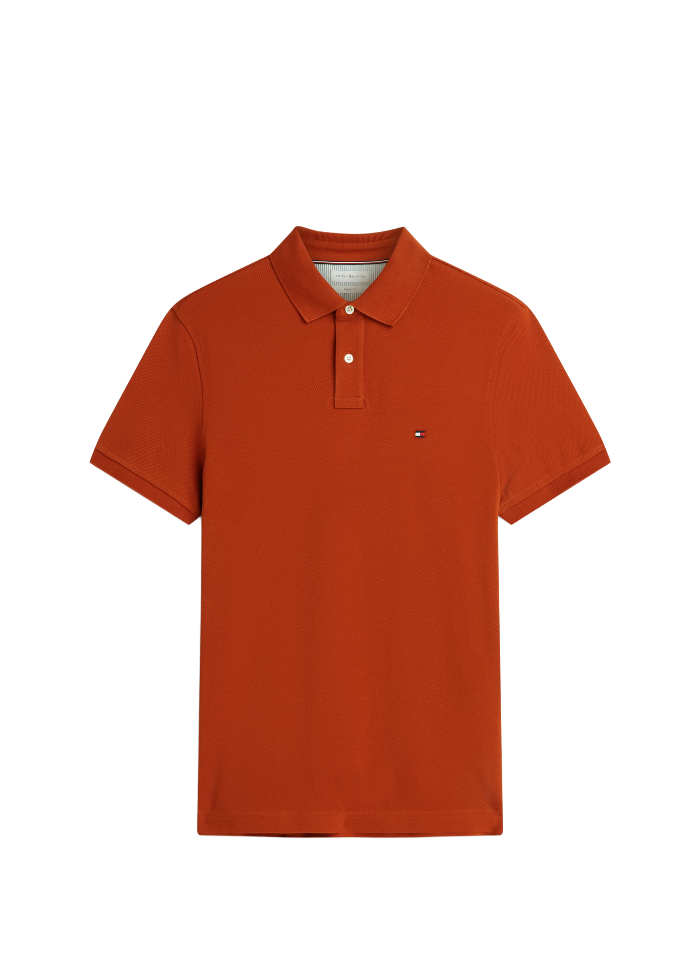 Polo droit en piqué de coton  Rusty ochre