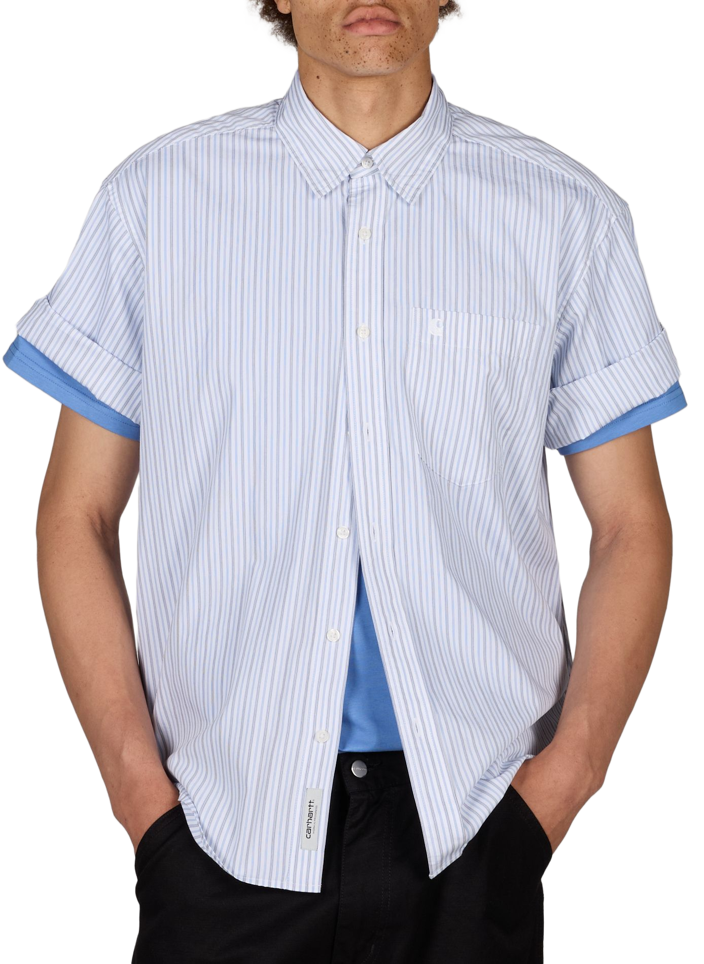 Short-sleeved cotton striped shirt CARHARTT WIP Multicolour