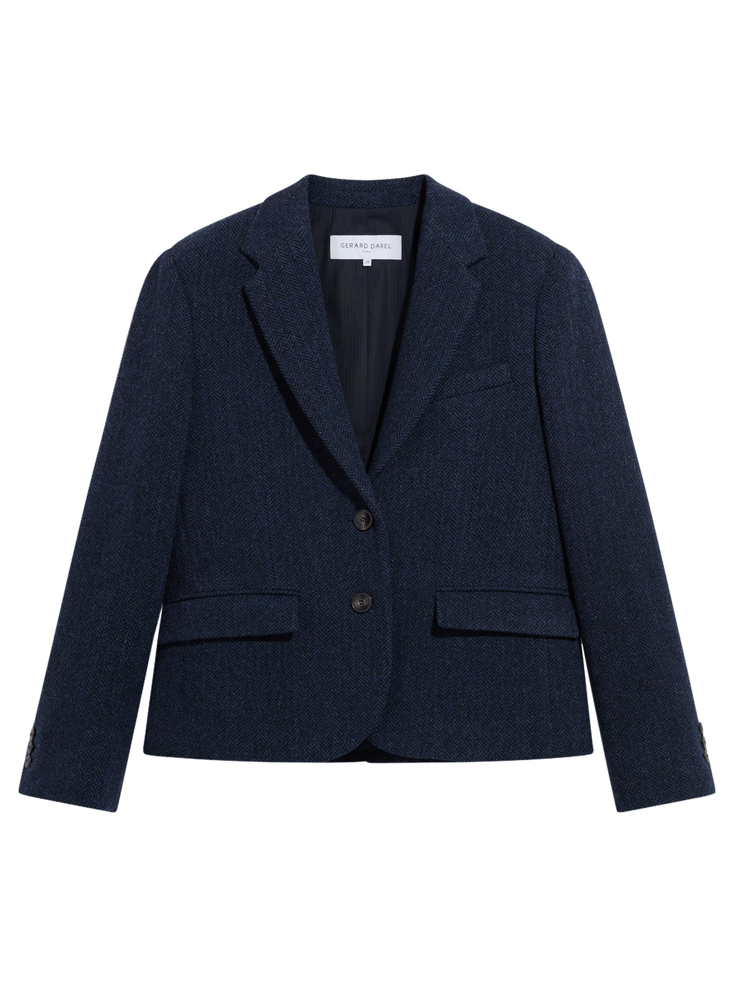Veste à chevrons en laine vierge - juliet GERARD DAREL Bleu
