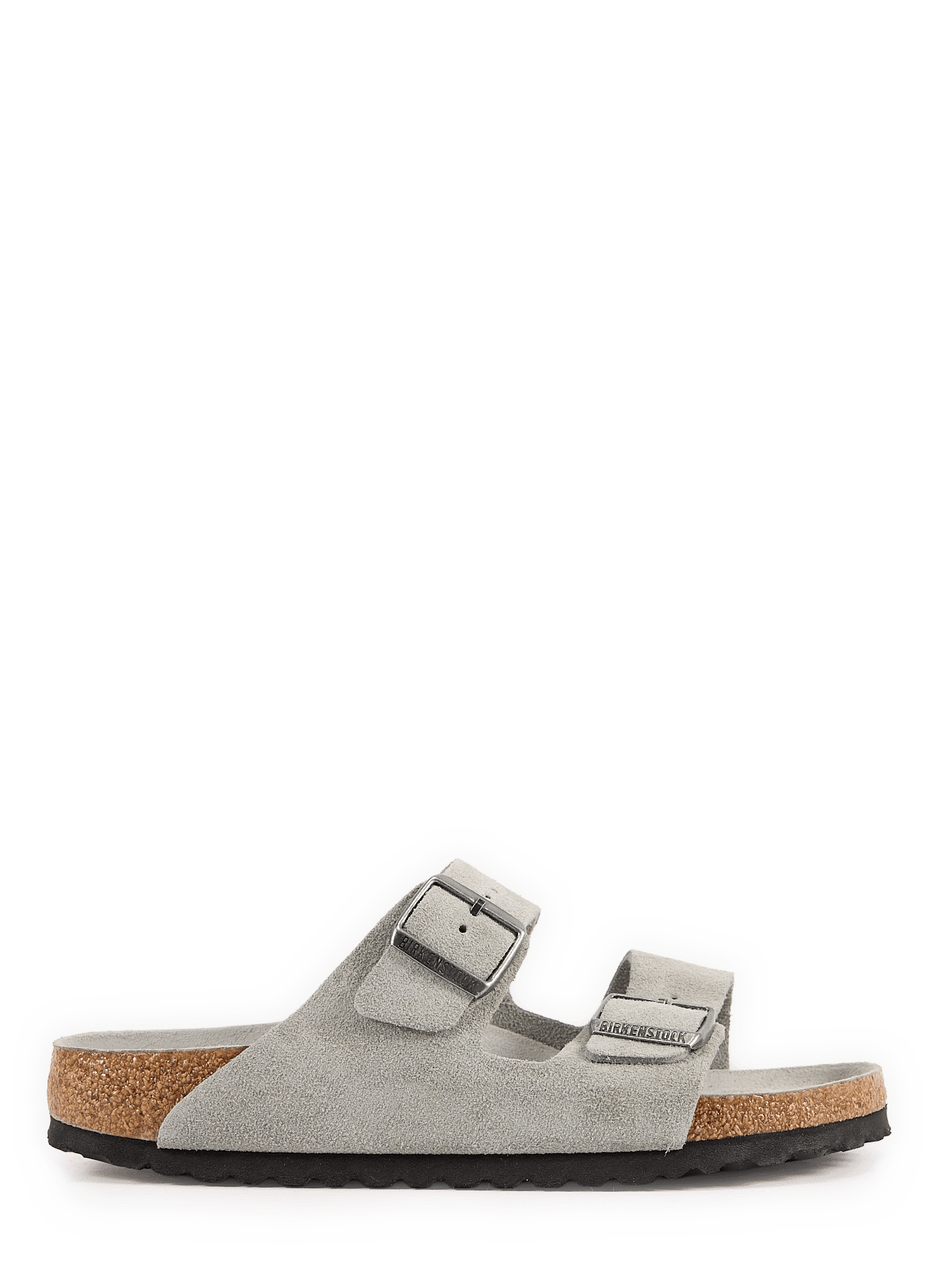 Sandales plates en cuir velours BIRKENSTOCK Bleu