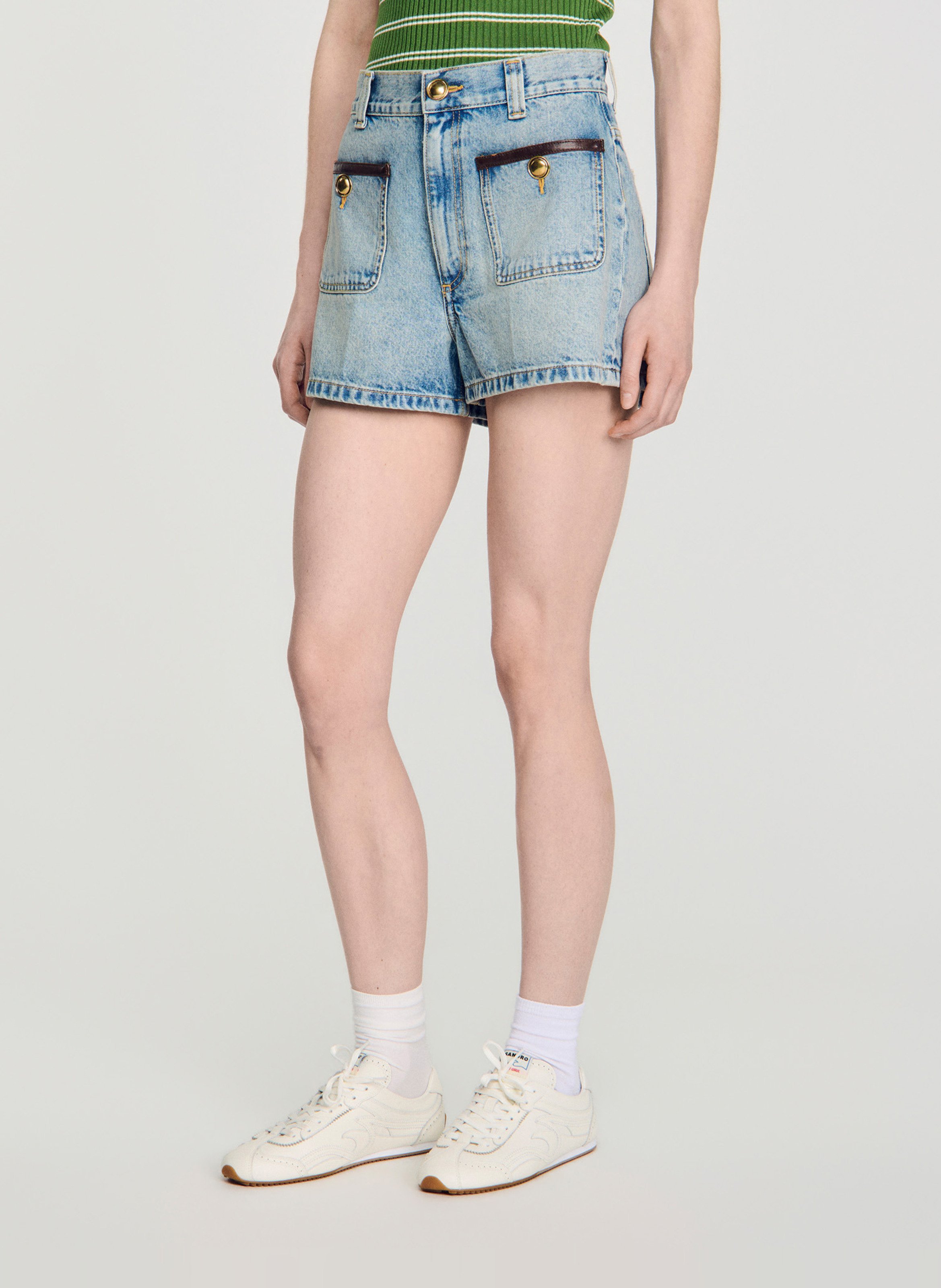 Short en jean SANDRO Bleu