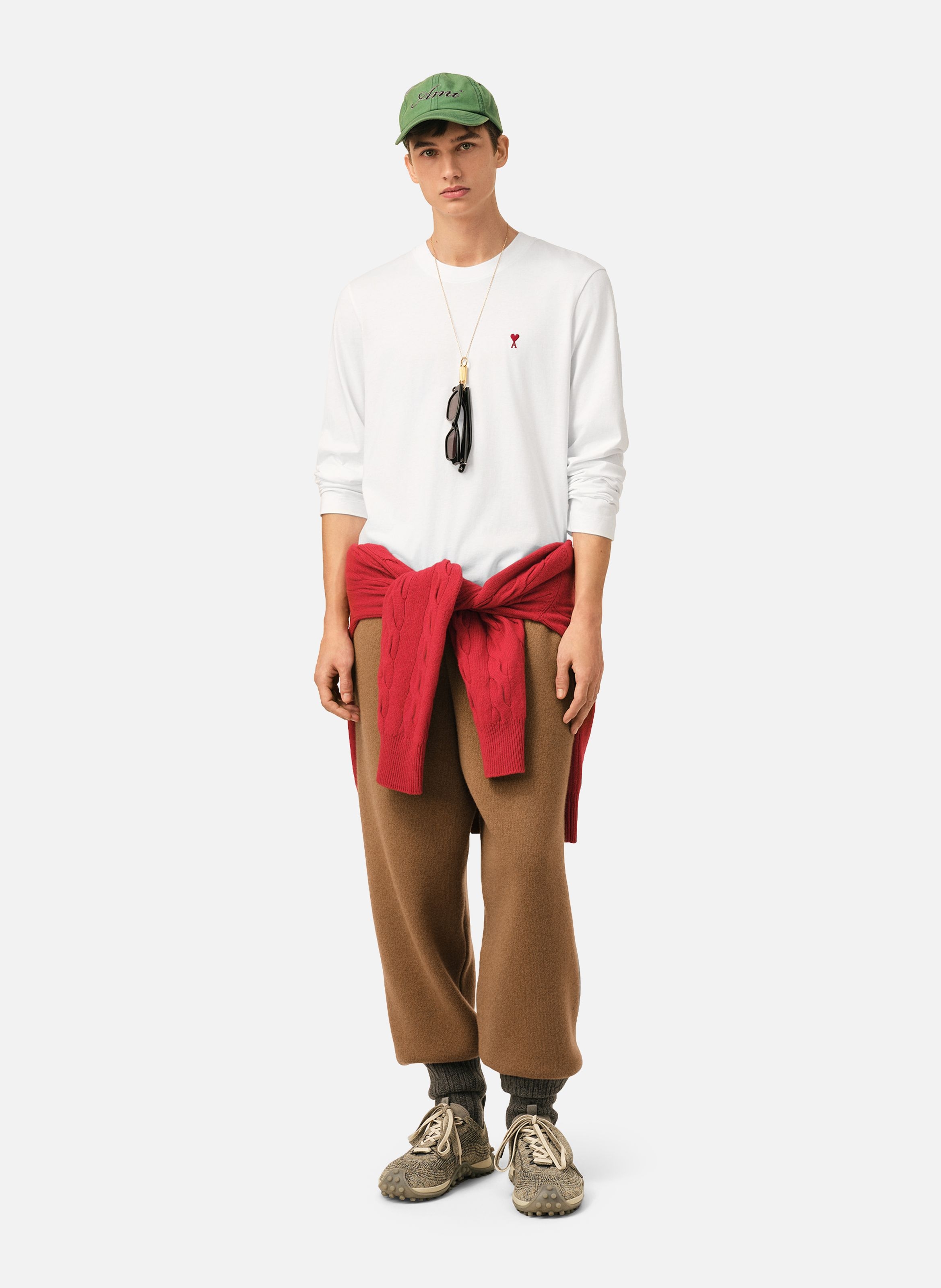 T-shirt manches longues ami de coeur rouge unisexe AMI PARIS Blanc