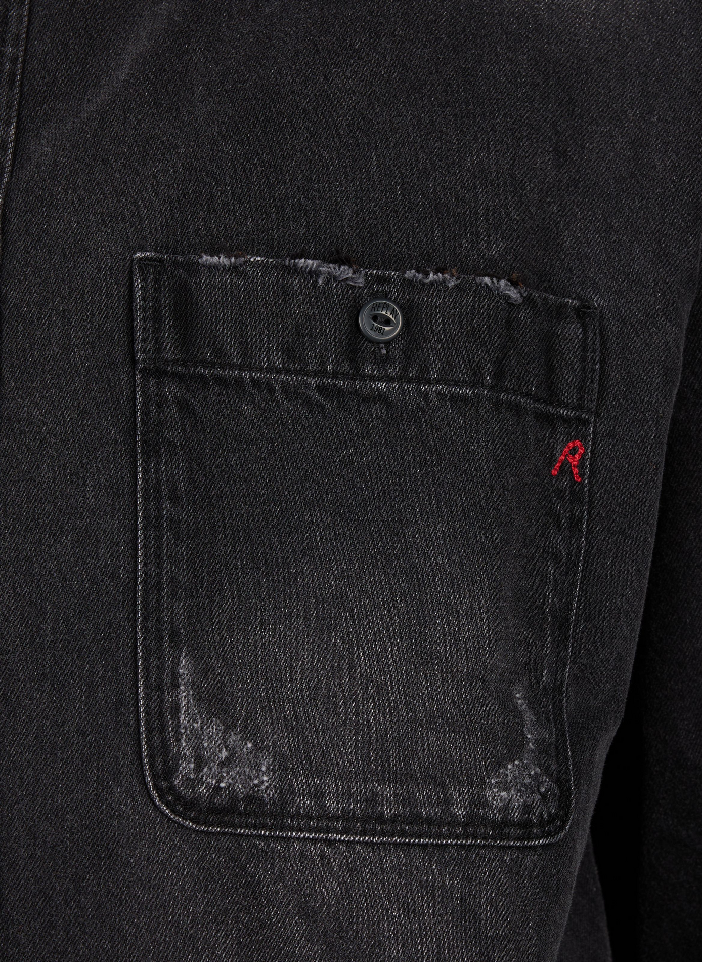 Straight cotton blend Shirt REPLAY Black