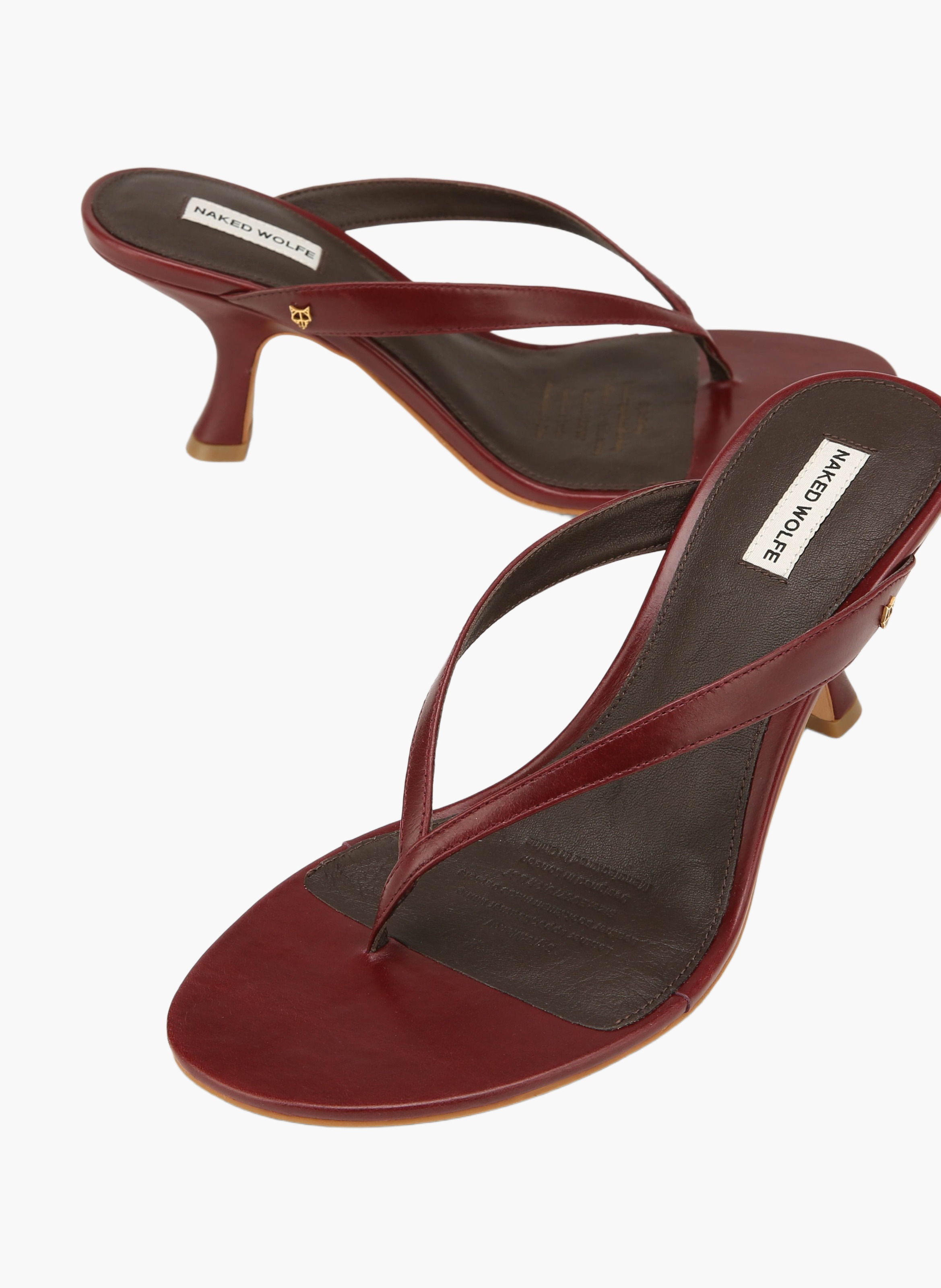 Mandy Absatzschuhe aus gewachstem Leder NAKED WOLFE Rot