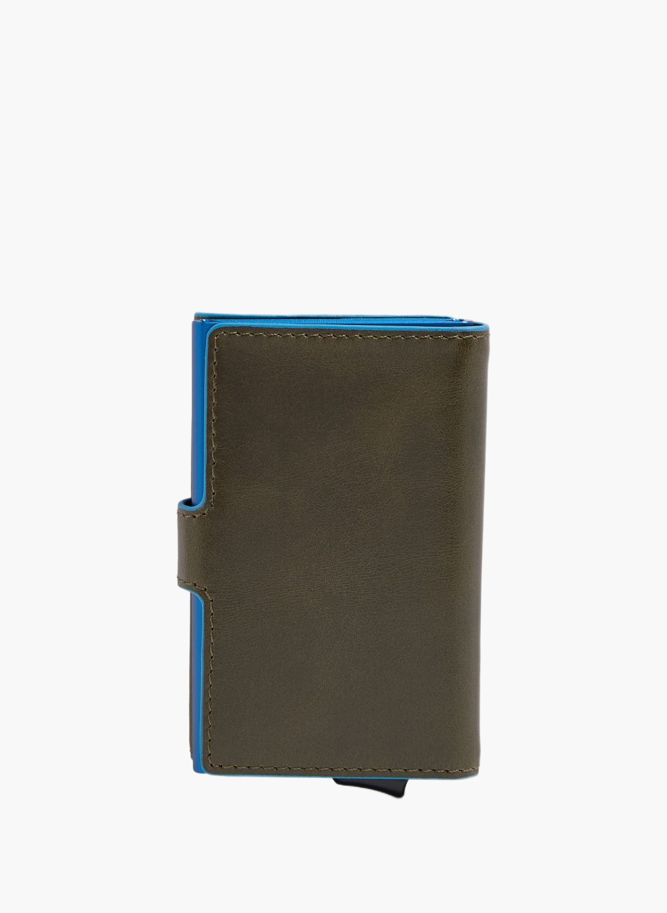 Pop-up metal and leather card holder PIQUADRO Green