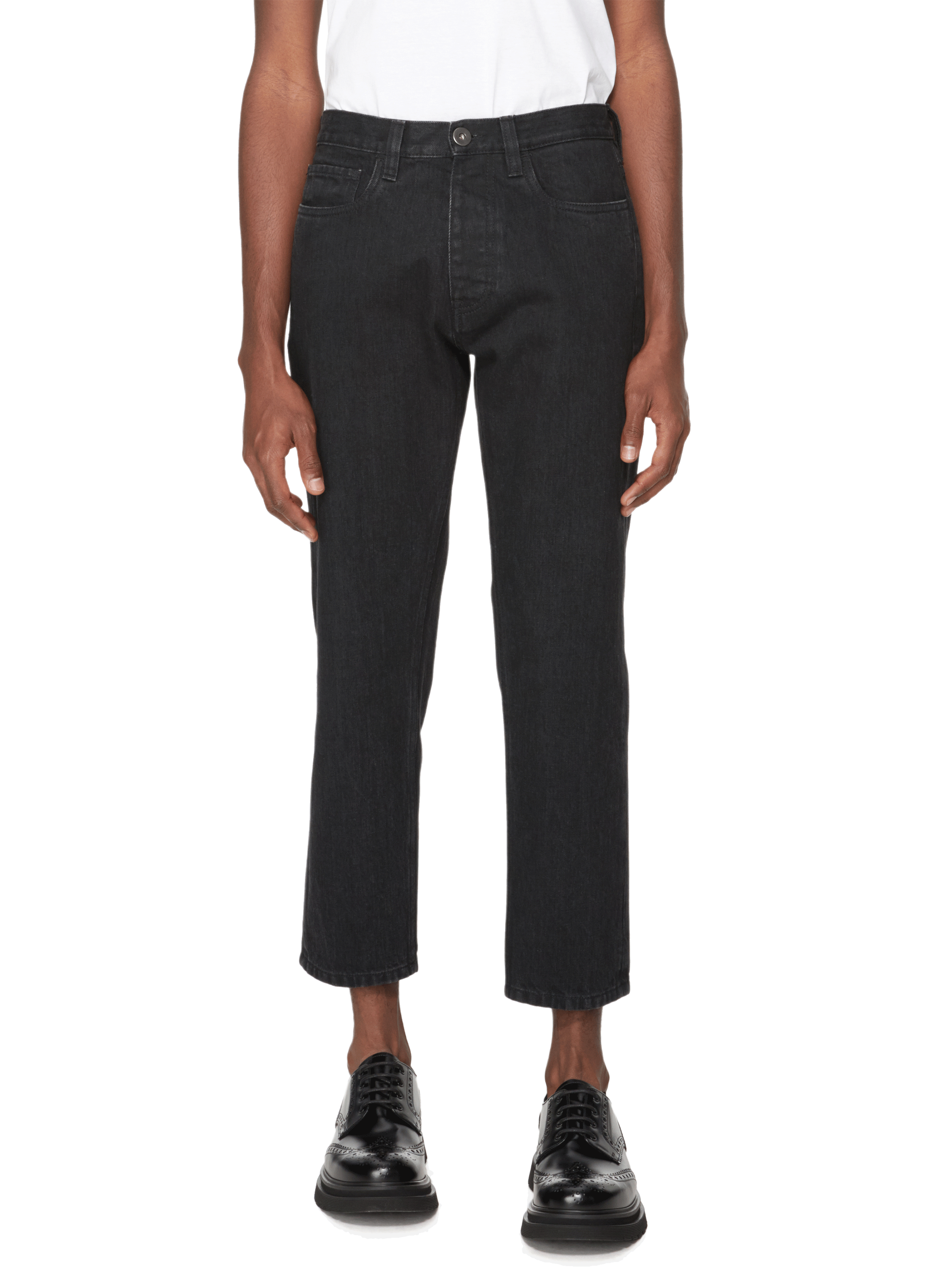 Straight-cut cotton jeans PRADA Black