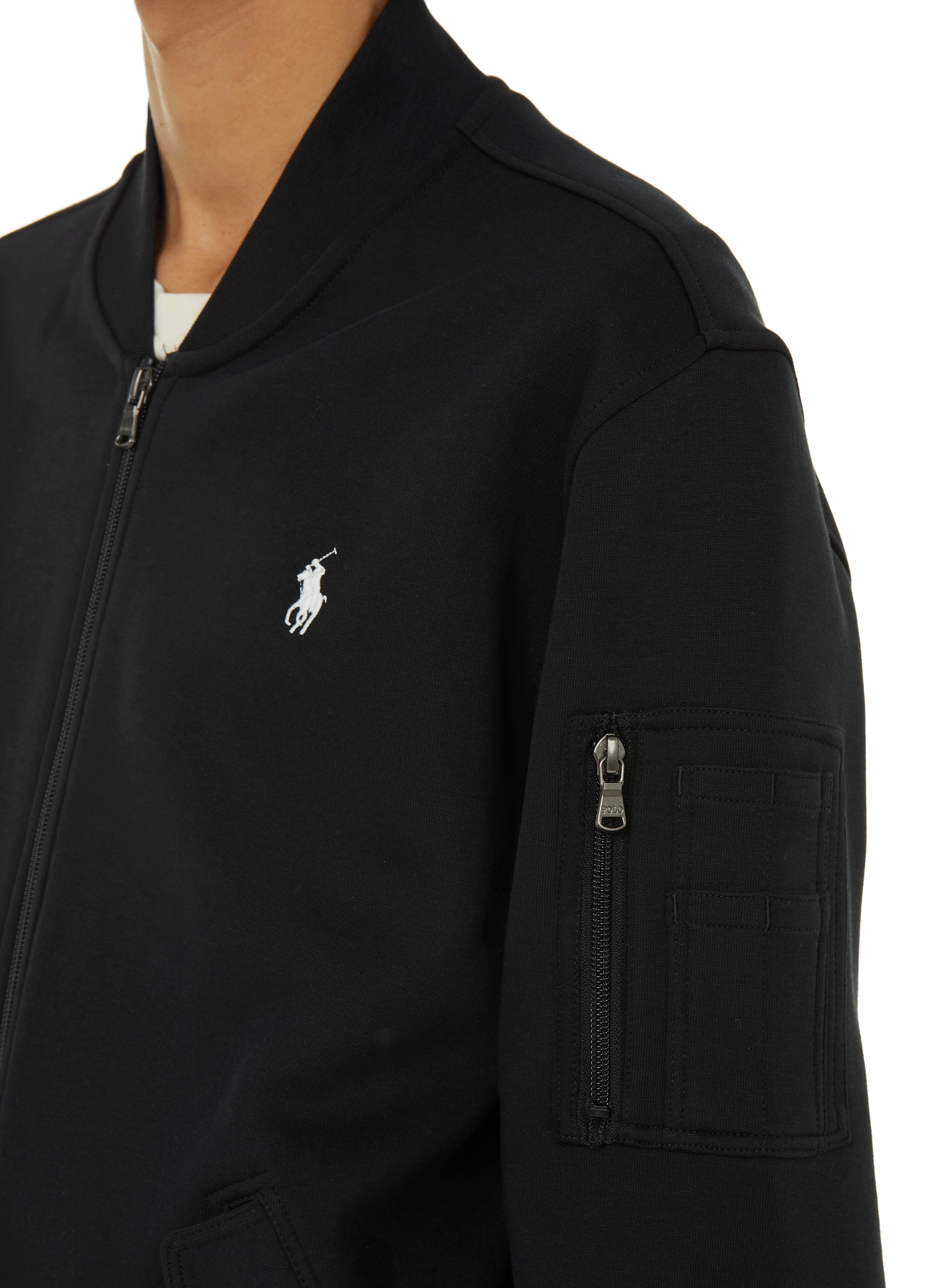 Sweatshirt zippé en coton Noir