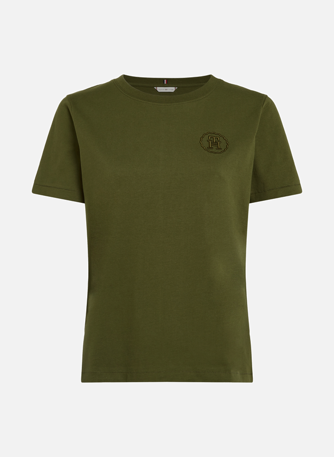 T-shirt avec logo brodé en coton TOMMY HILFIGER