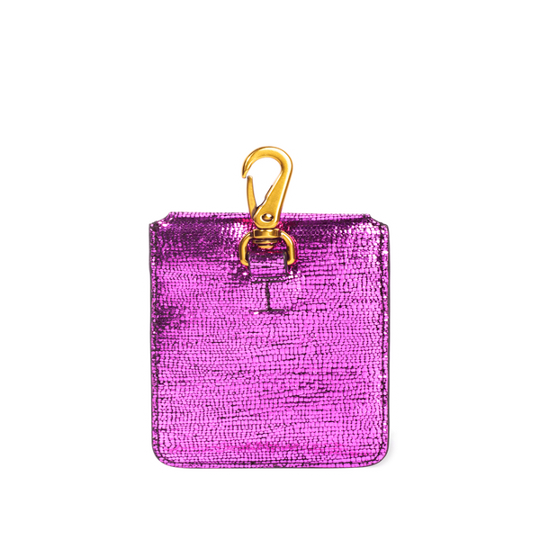 Jérôme Dreyfuss Card Holder With Carabiner Clip In Pink