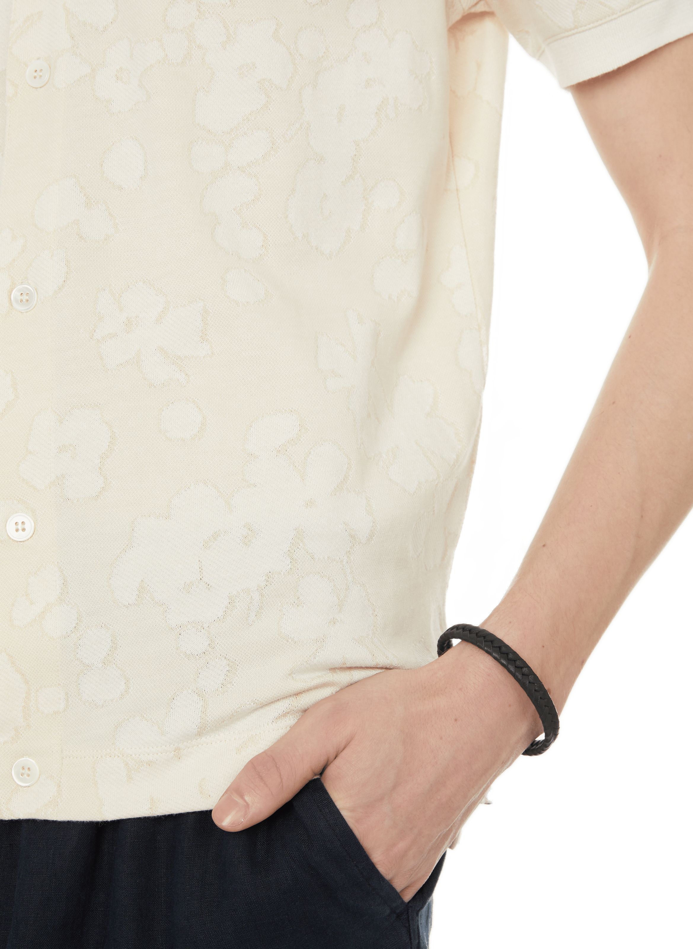 Leren armband PAUL SMITH Zwart